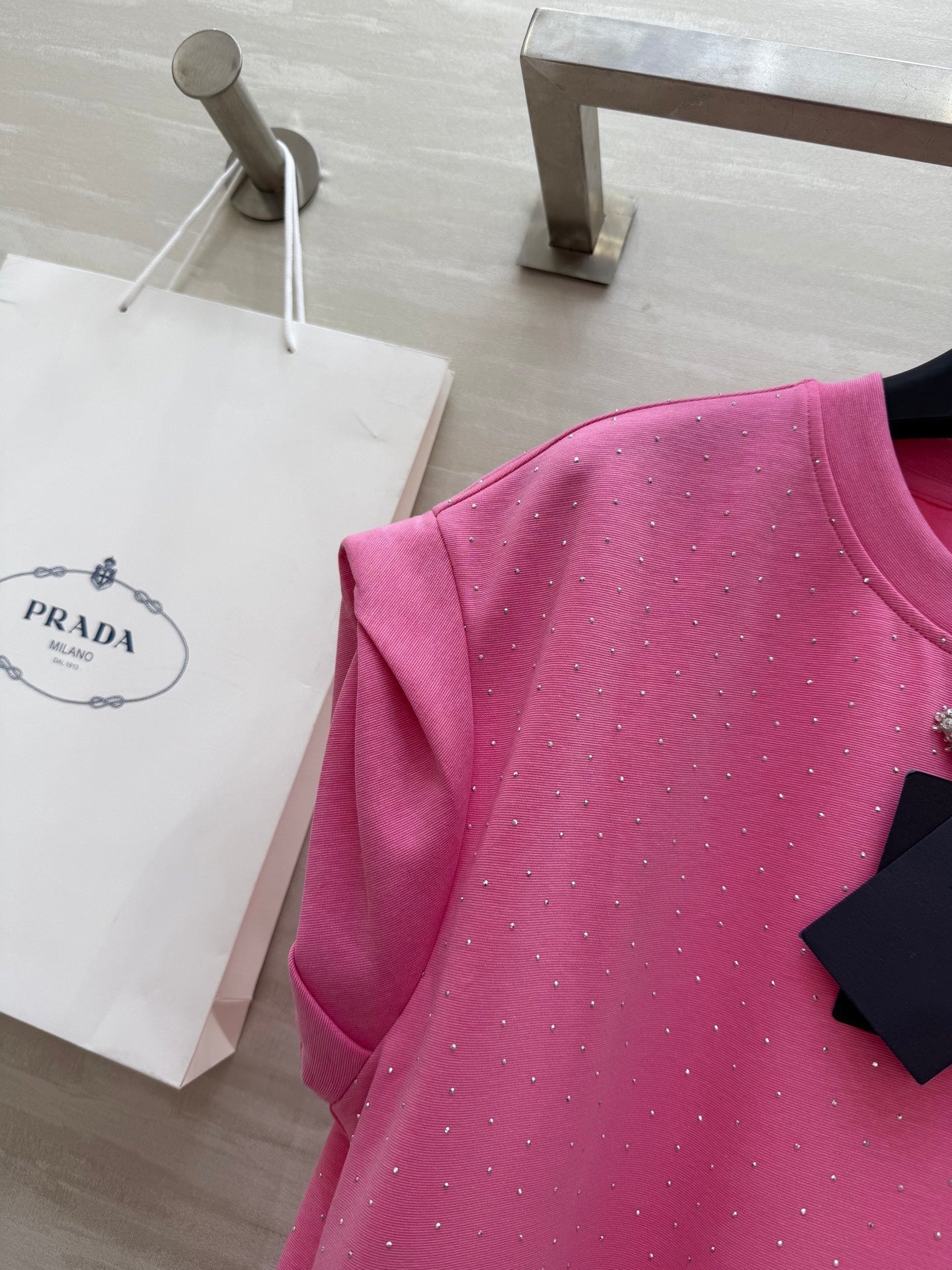 Prada 25 Diamond Dress Pink Cotton