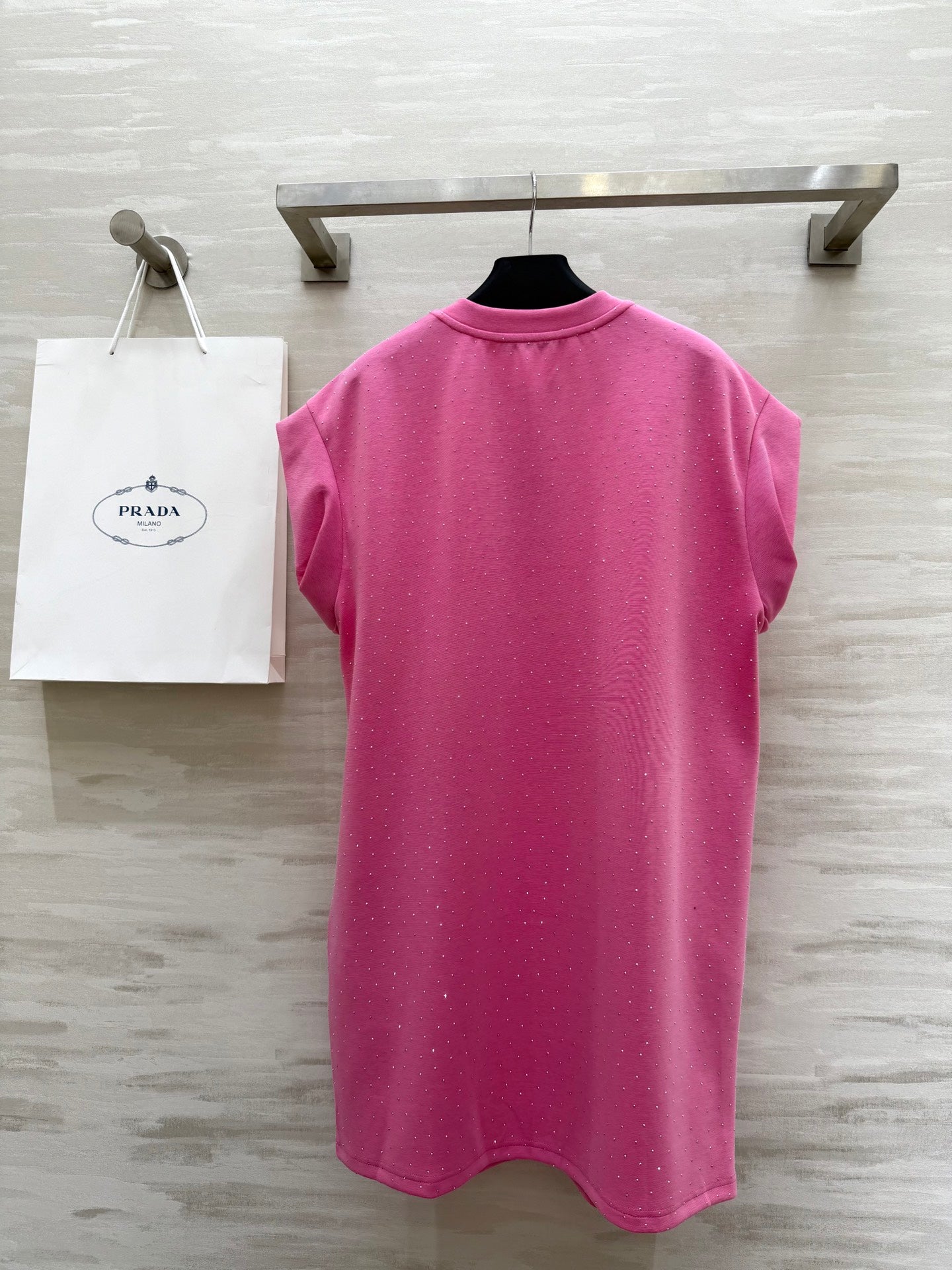 Prada 25 Diamond Dress Pink Cotton
