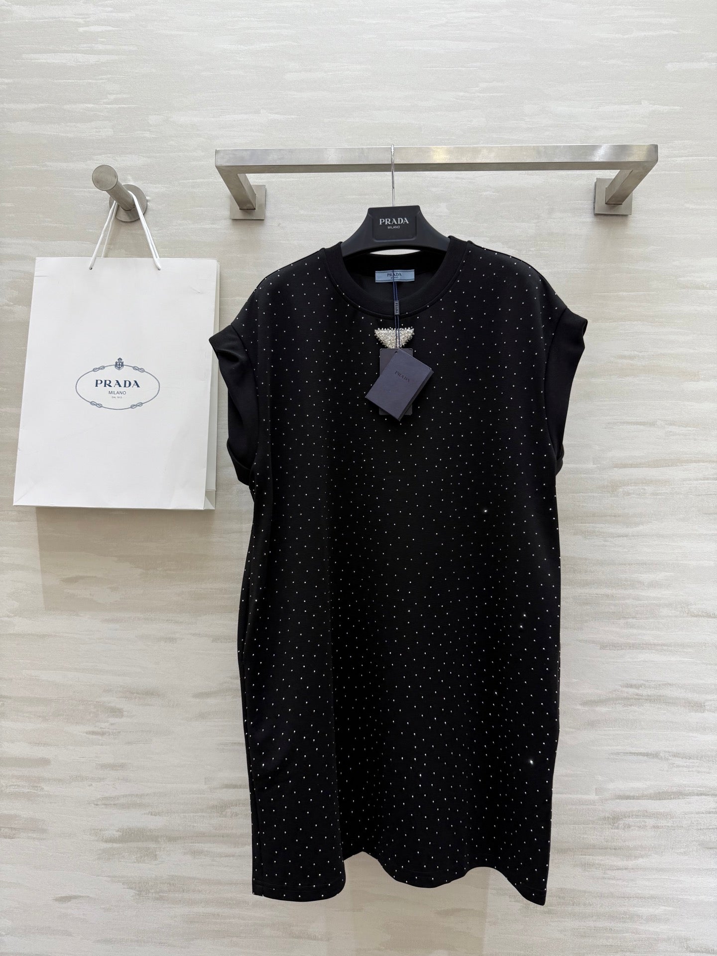 Prada 25 Diamond Dress Black Cotton