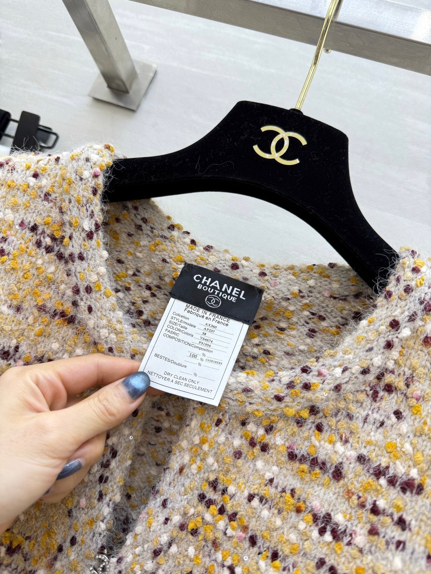 CC 2025 Cardigan Yellow Purple Wool 325788