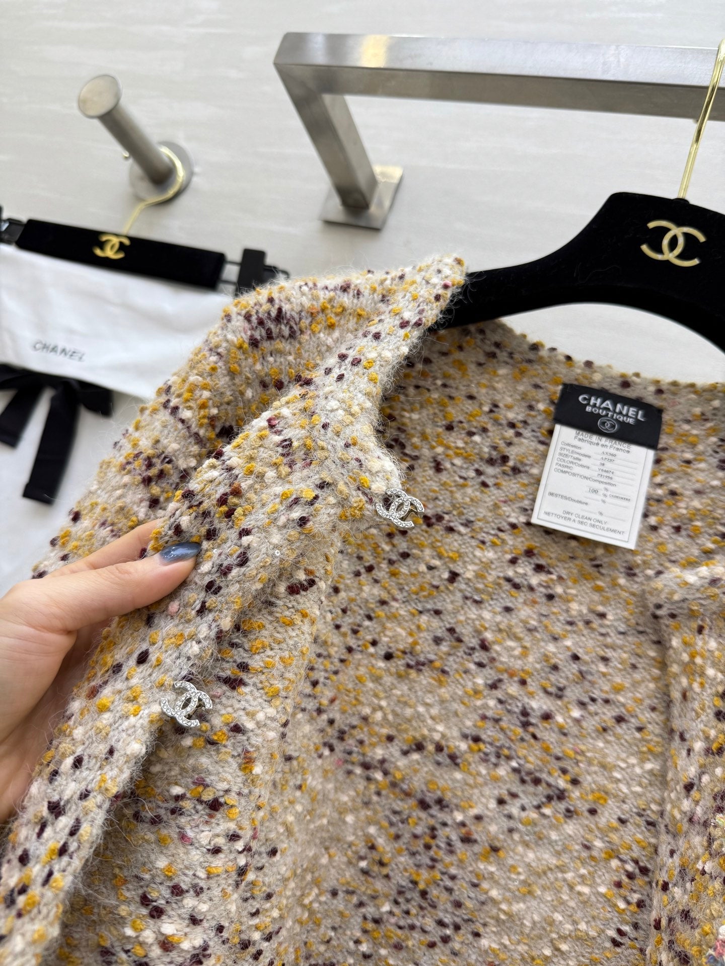 CC 2025 Cardigan Yellow Purple Wool 325788