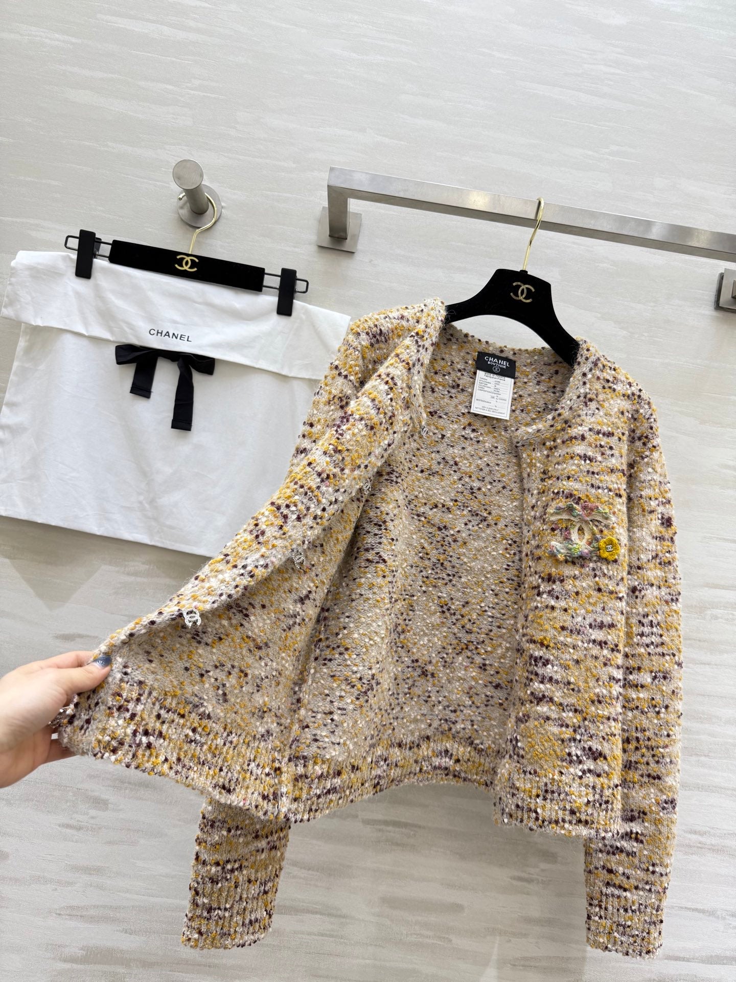 CC 2025 Cardigan Yellow Purple Wool 325788