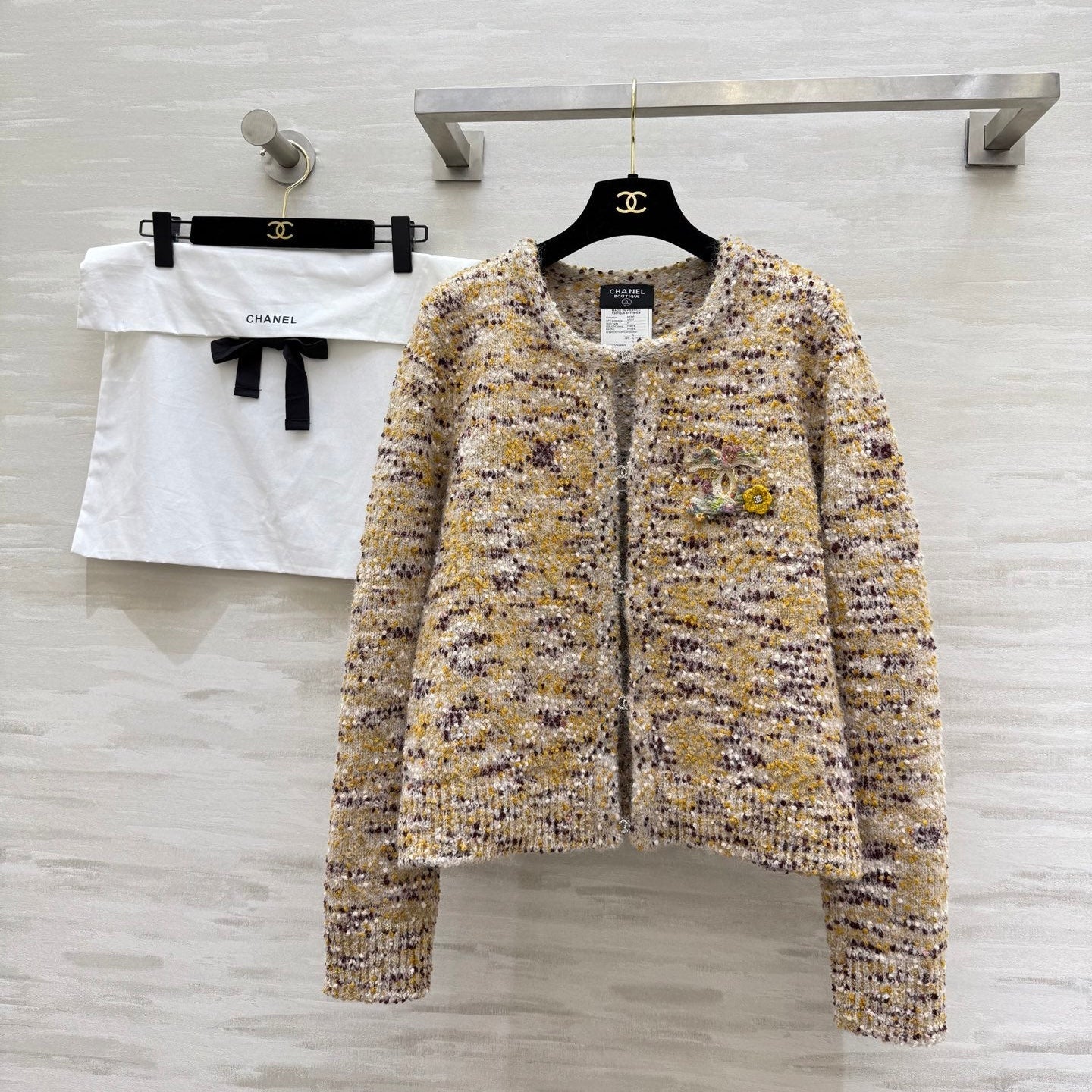 CC 2025 Cardigan Yellow Purple Wool 325788