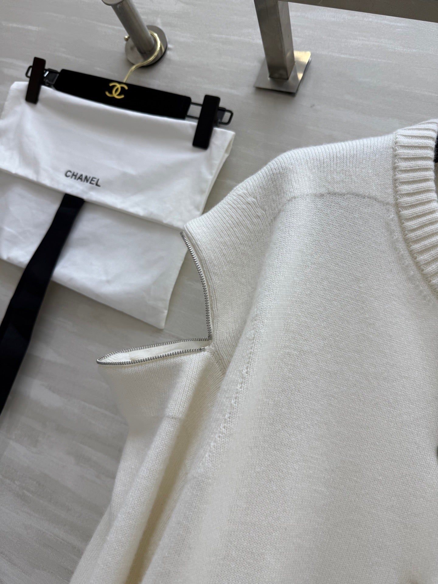 Chanel 2026 Cardigan With Cut-out Shoulders And Patch Pocket