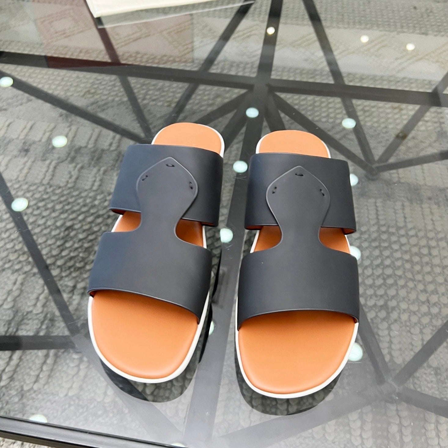 LP CROSSOVER SLIPPERS BLACK CALFSKIN