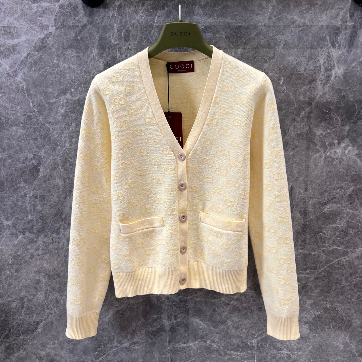 GG 25 Cardigan Light Yellow Wool 0035