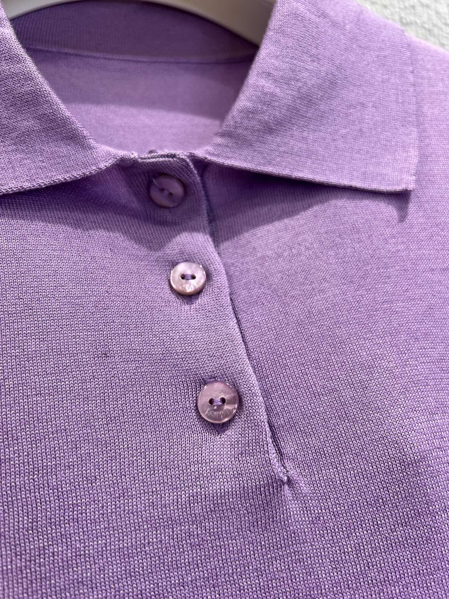 Loewe 25 Short-sleeved Top Purple Cashmere Silk