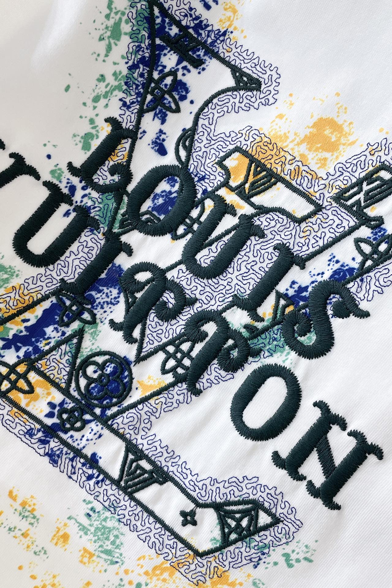 LV T-SHIRT WHITE MIX COLORFUL COTTON 239605