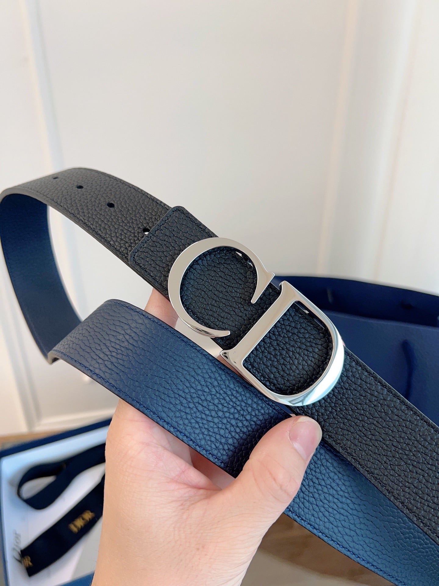 Dior 2025 Belt Black with Silver Buckle