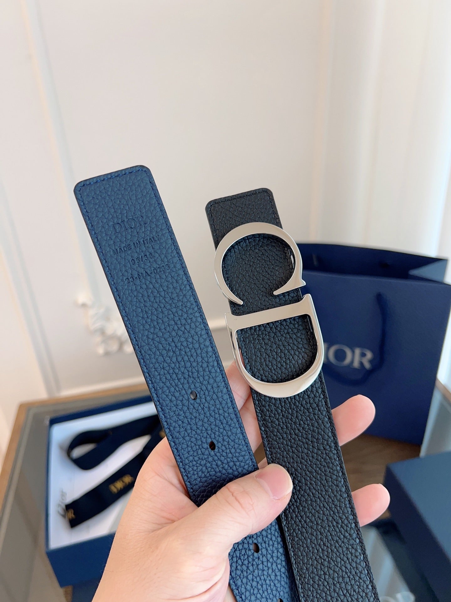 Dior 2025 Belt Black with Silver Buckle