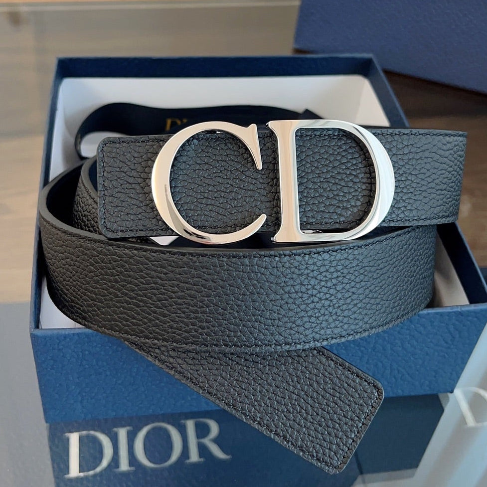 Dior 2025 Belt Black with Silver Buckle