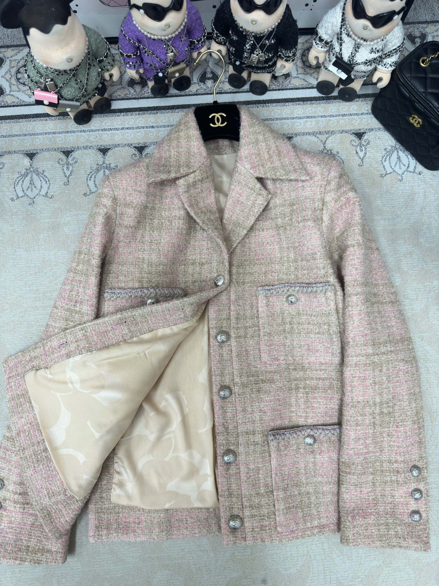 CC Tweed Jacket Pink Laine Wool Alpaga 251960