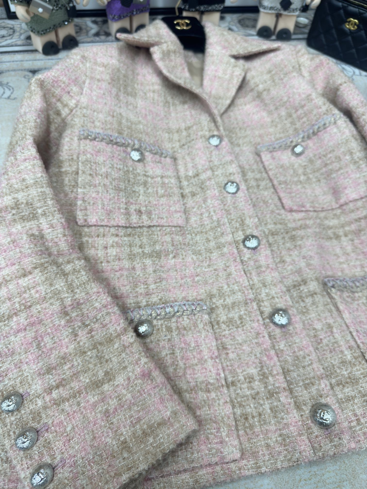 CC Tweed Jacket Pink Laine Wool Alpaga 251960