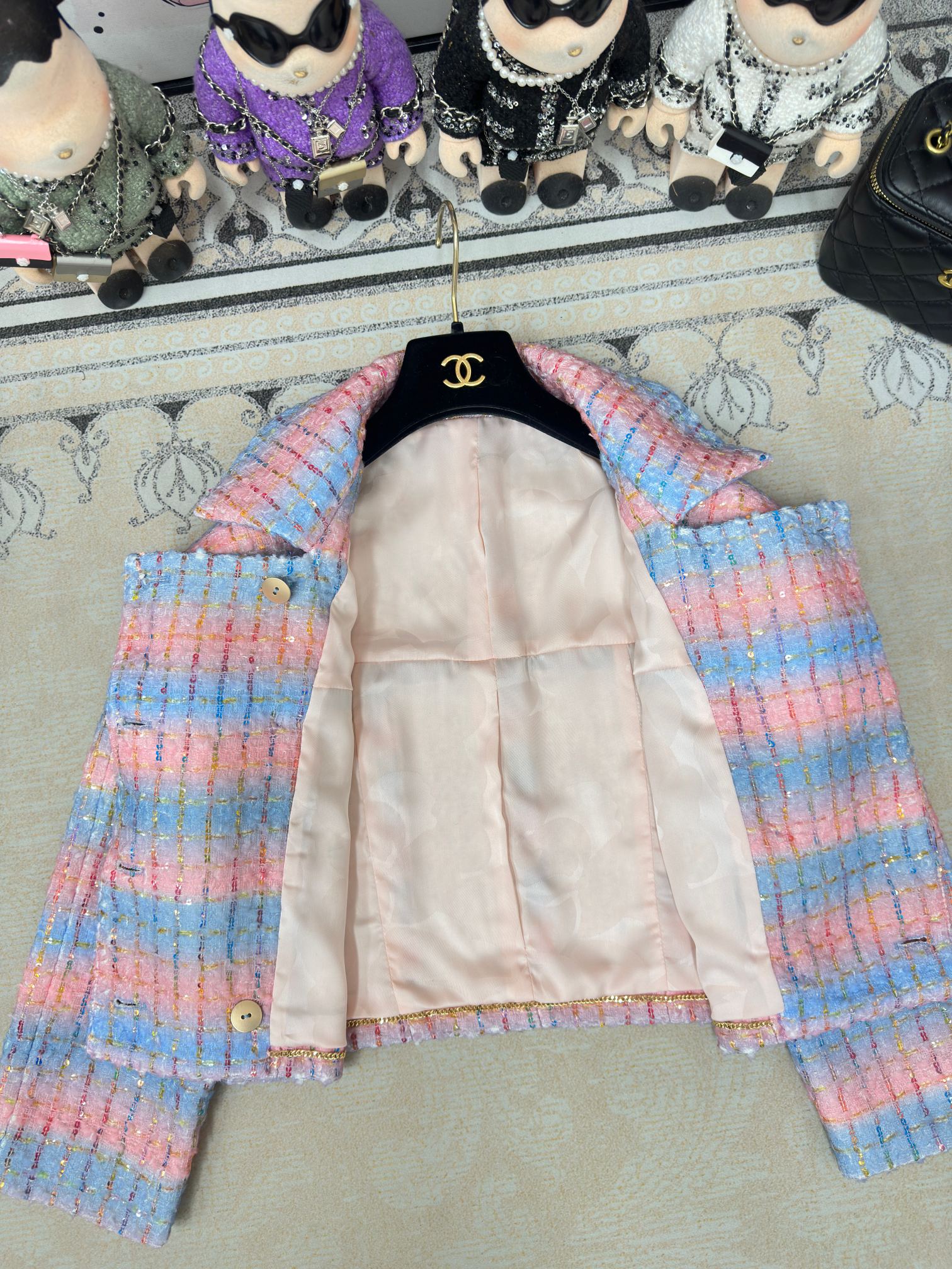 CC Tweed Jacket Blue Pink Lanie Wool Polyamide 251954