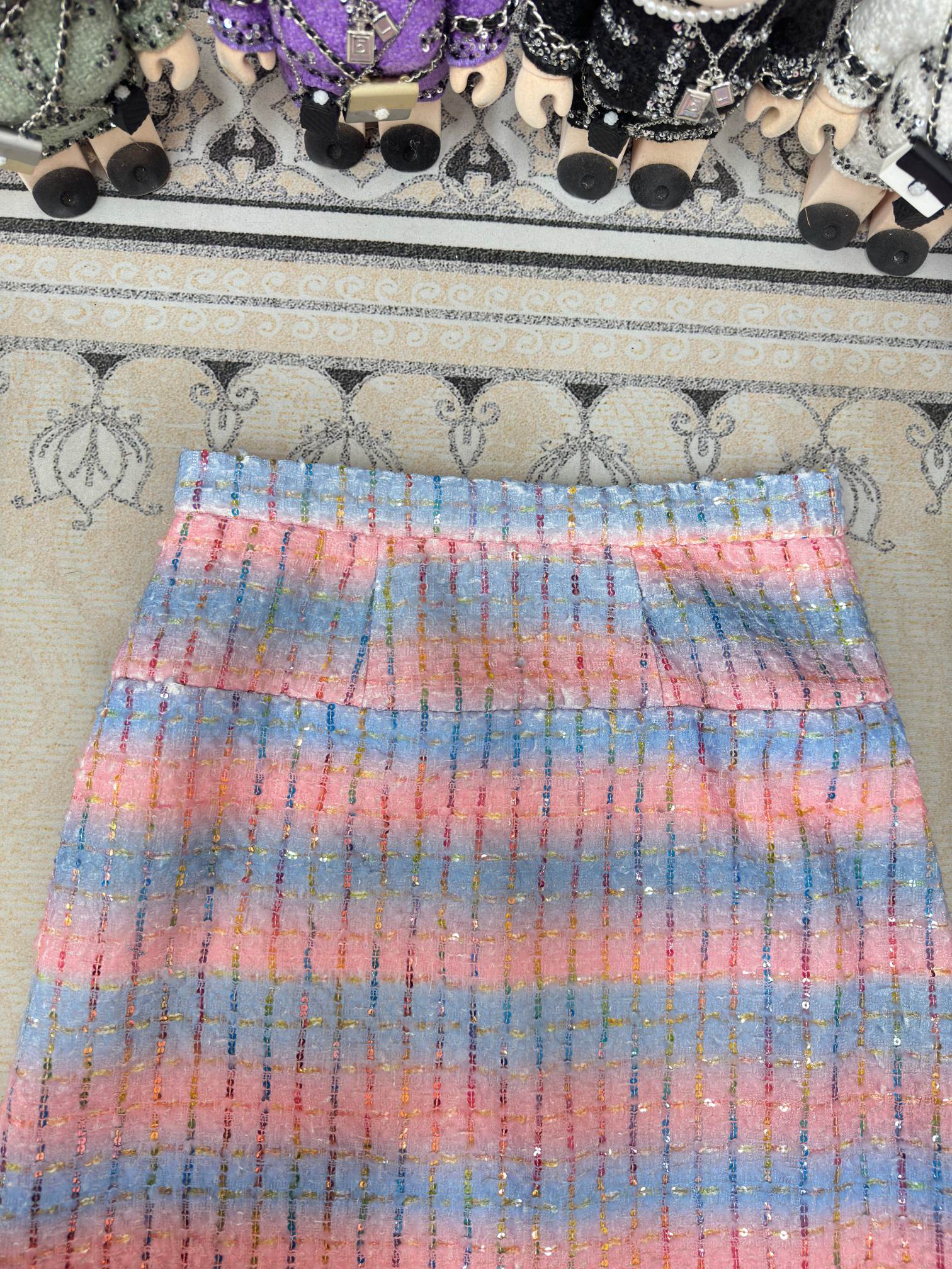 CC Tweed Skirt Blue Pink Lanie Wool Polyamide 251953