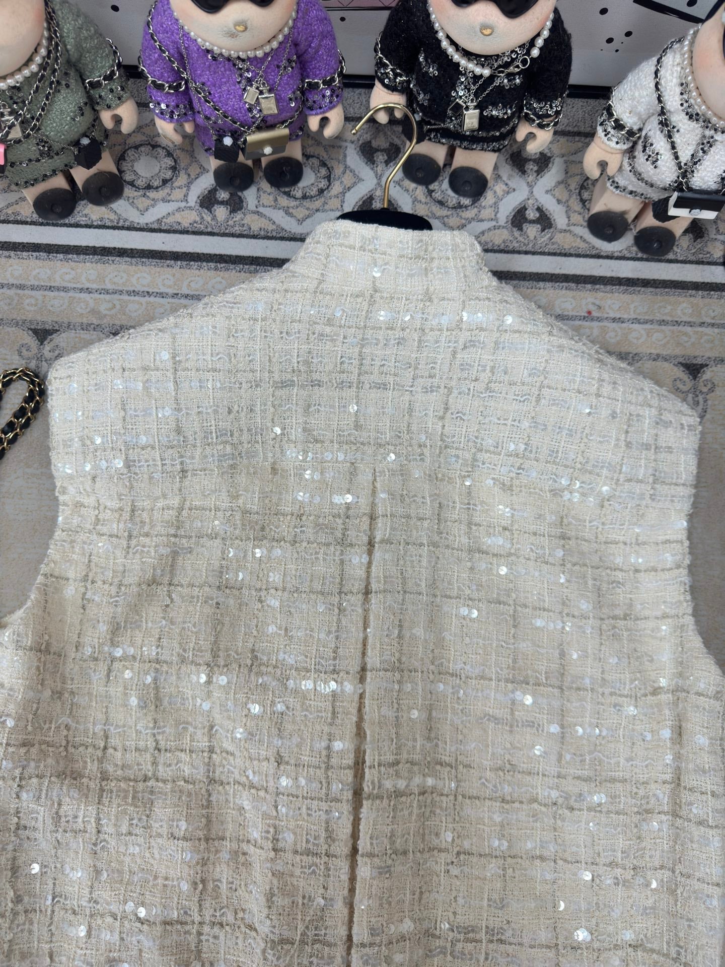 CC Tweed Twinkle Vest White Cotton Polyamide 251873