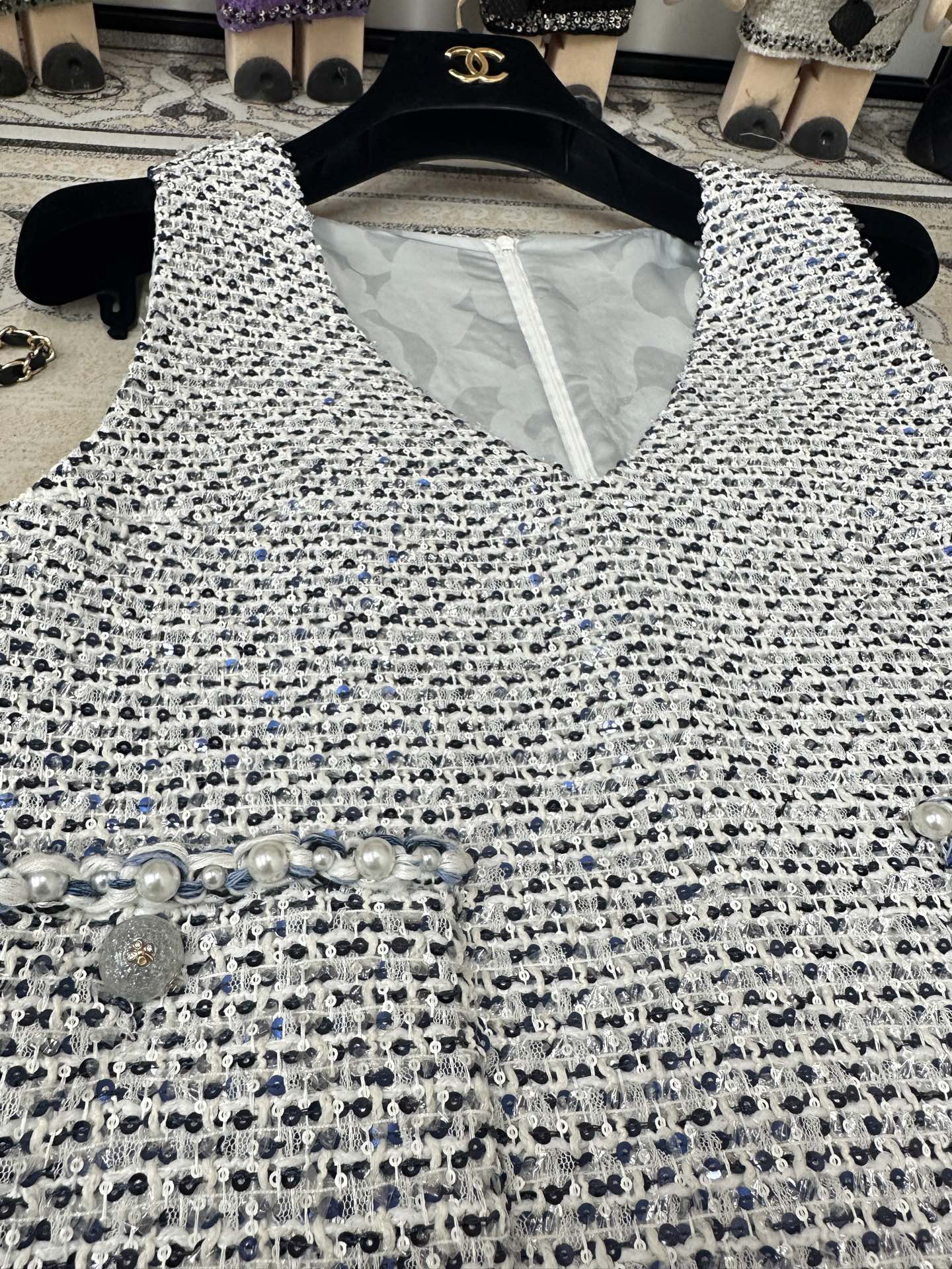 CC Tweed Vest Dress  Black Polyester Polyamide 251869