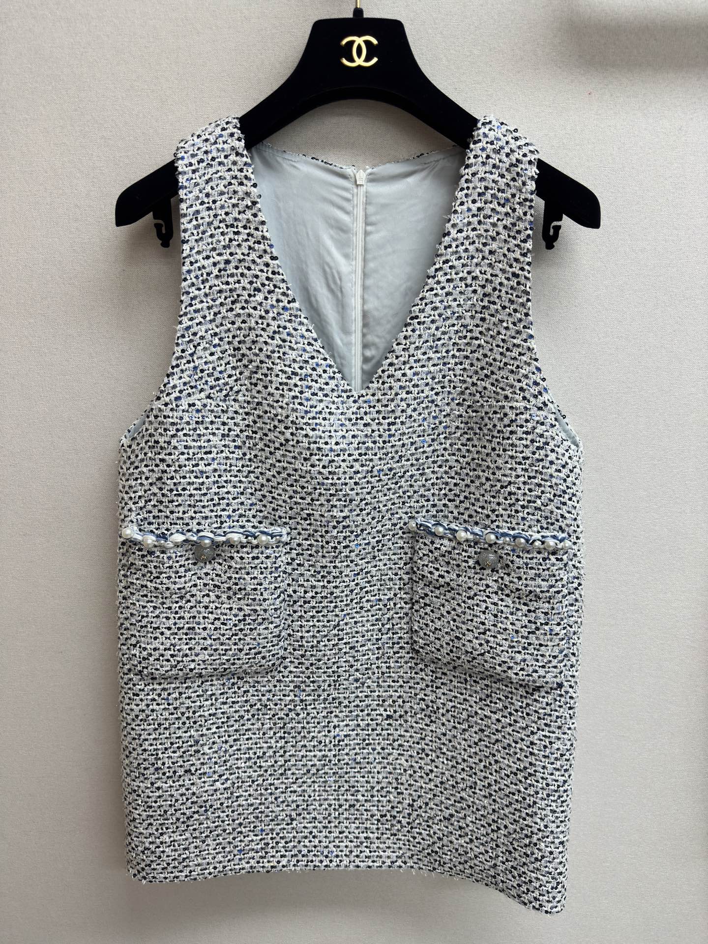 CC Tweed Vest Dress  Black Polyester Polyamide 251869