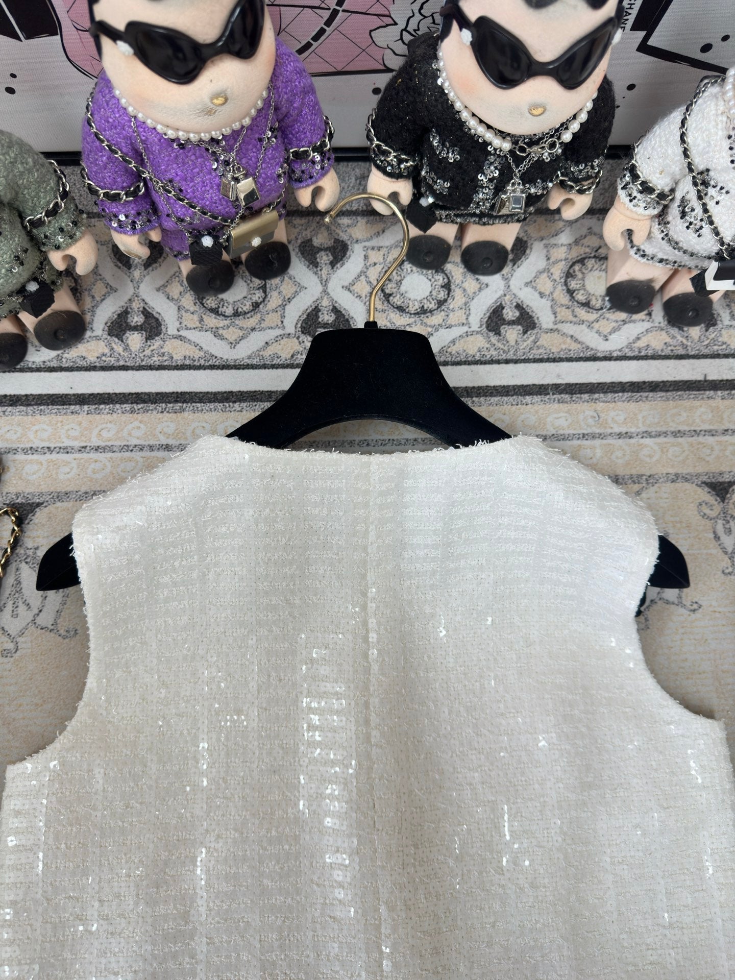 CC Vest Coat White Cotton Polyamide 232717