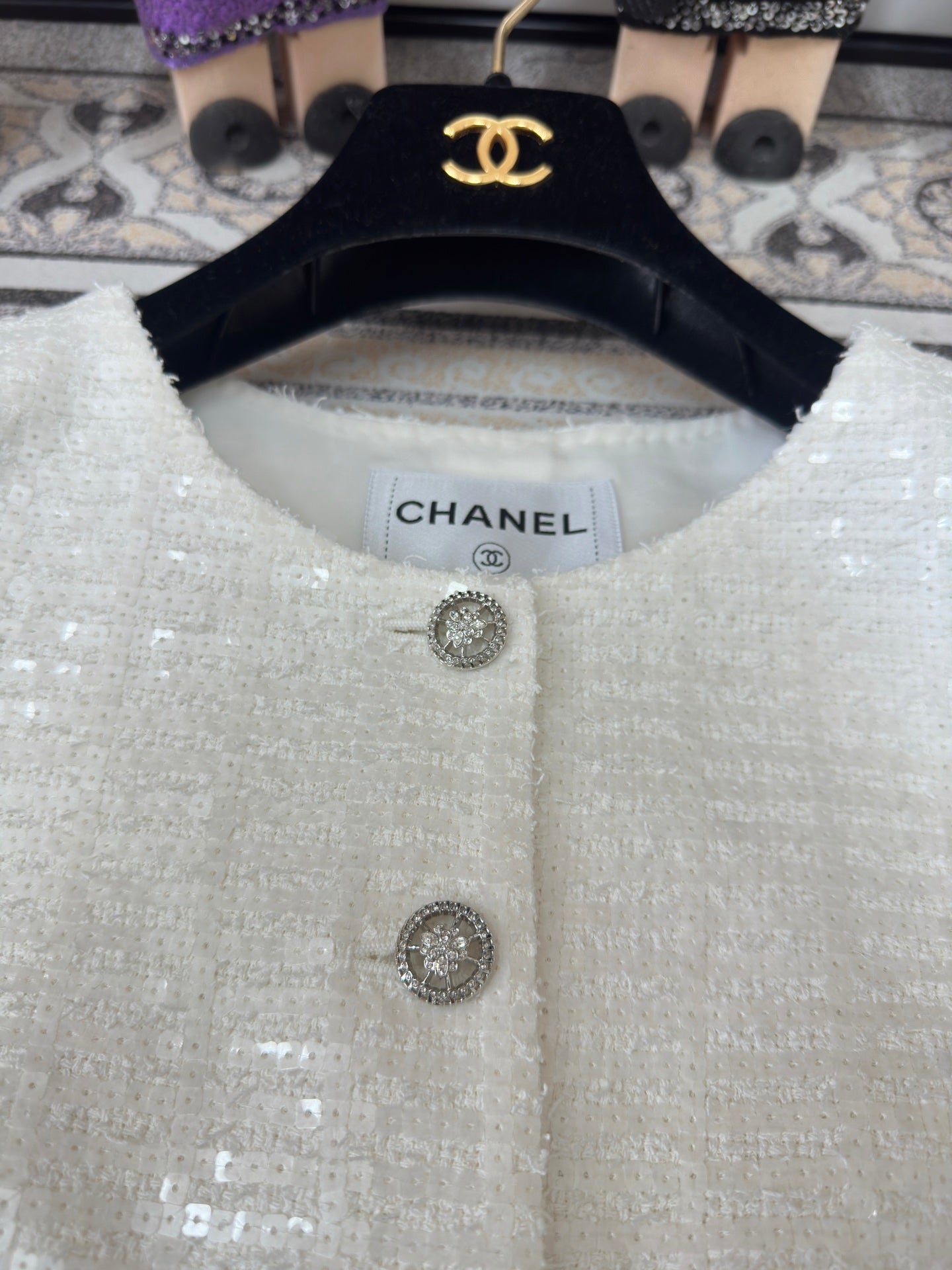 CC Vest Coat White Cotton Polyamide 232717