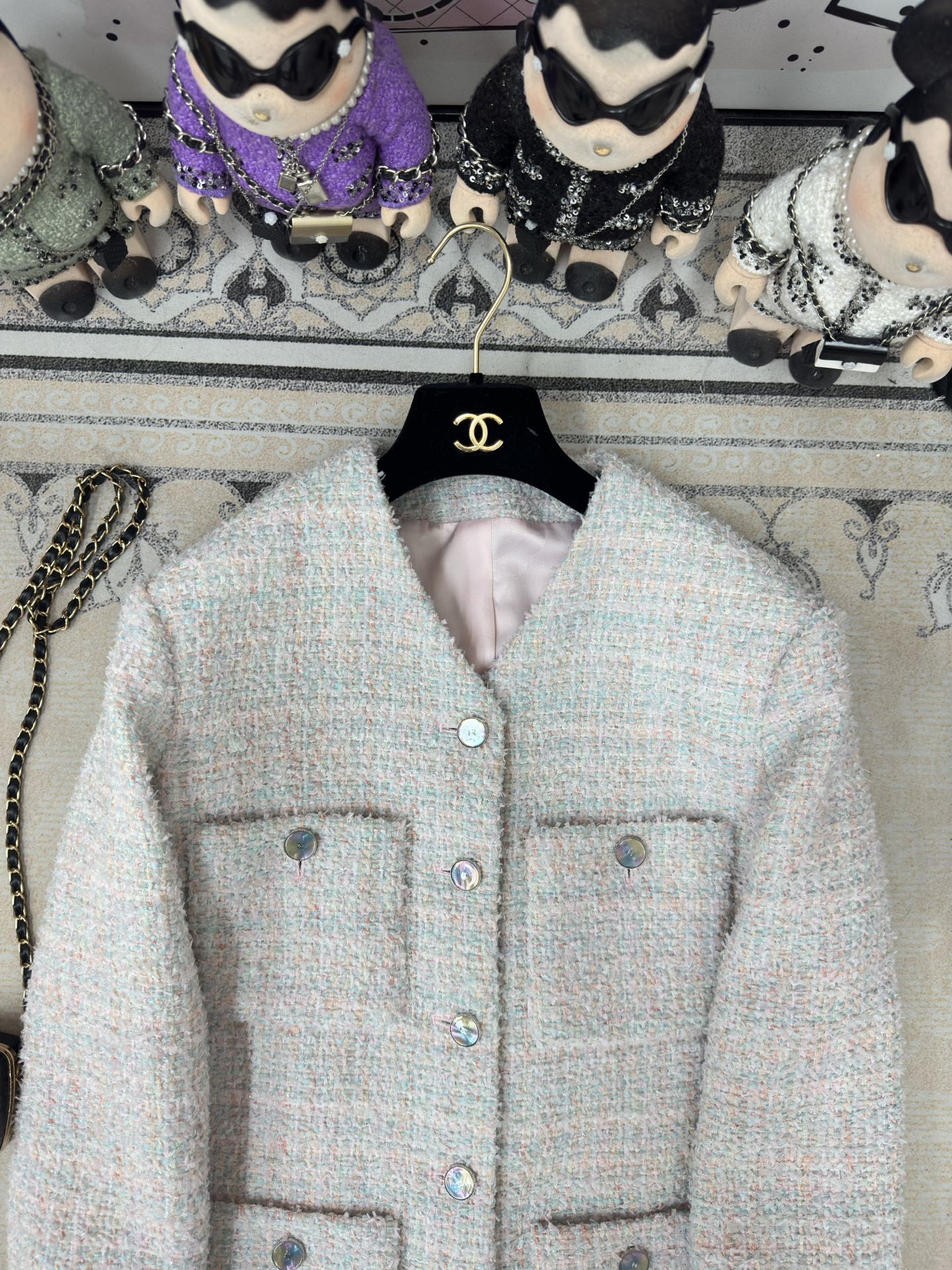 CC Tweed Jacket Blue Pink Polyamide 251913