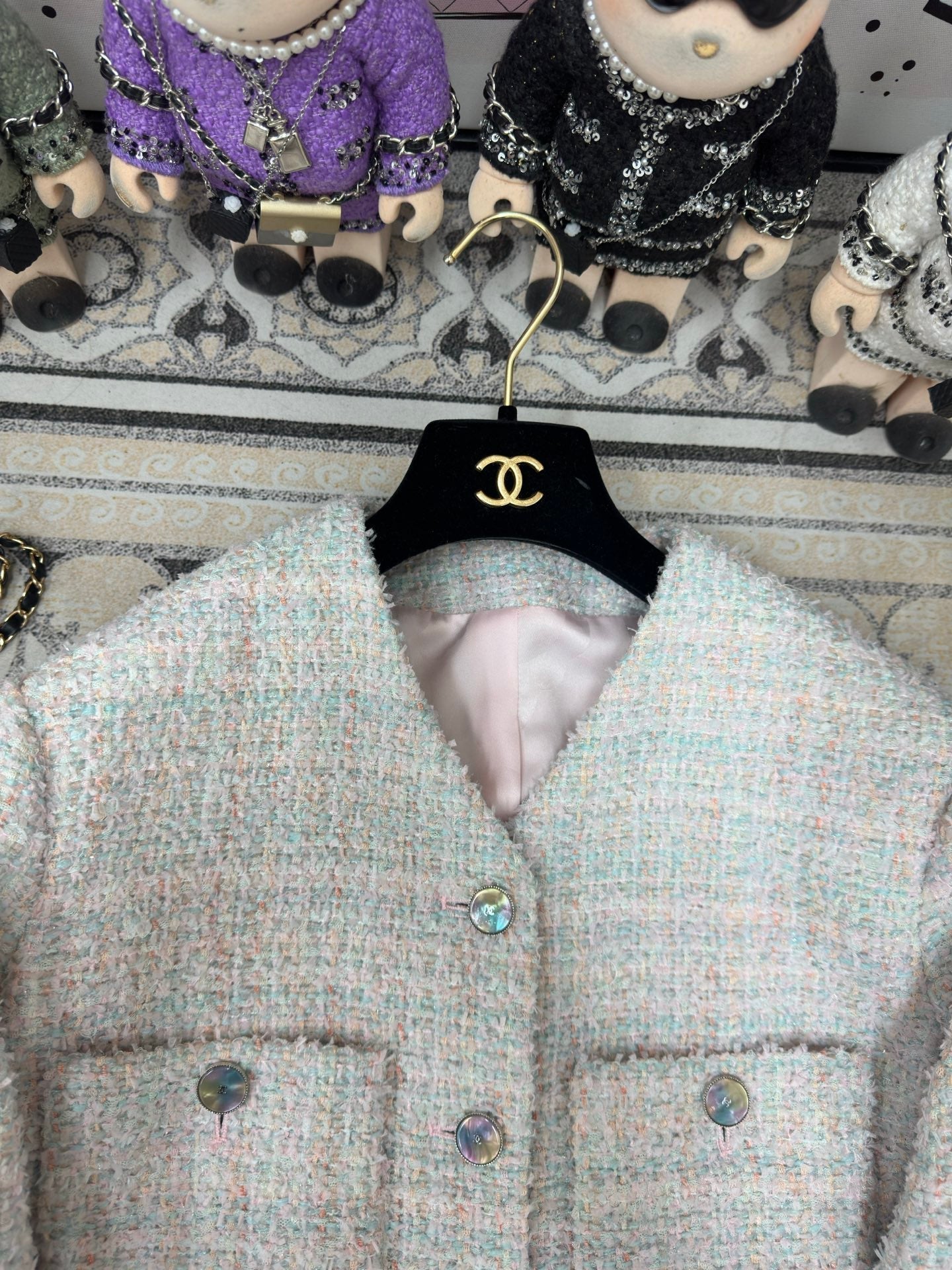 CC Tweed Jacket Blue Pink Polyamide 251913