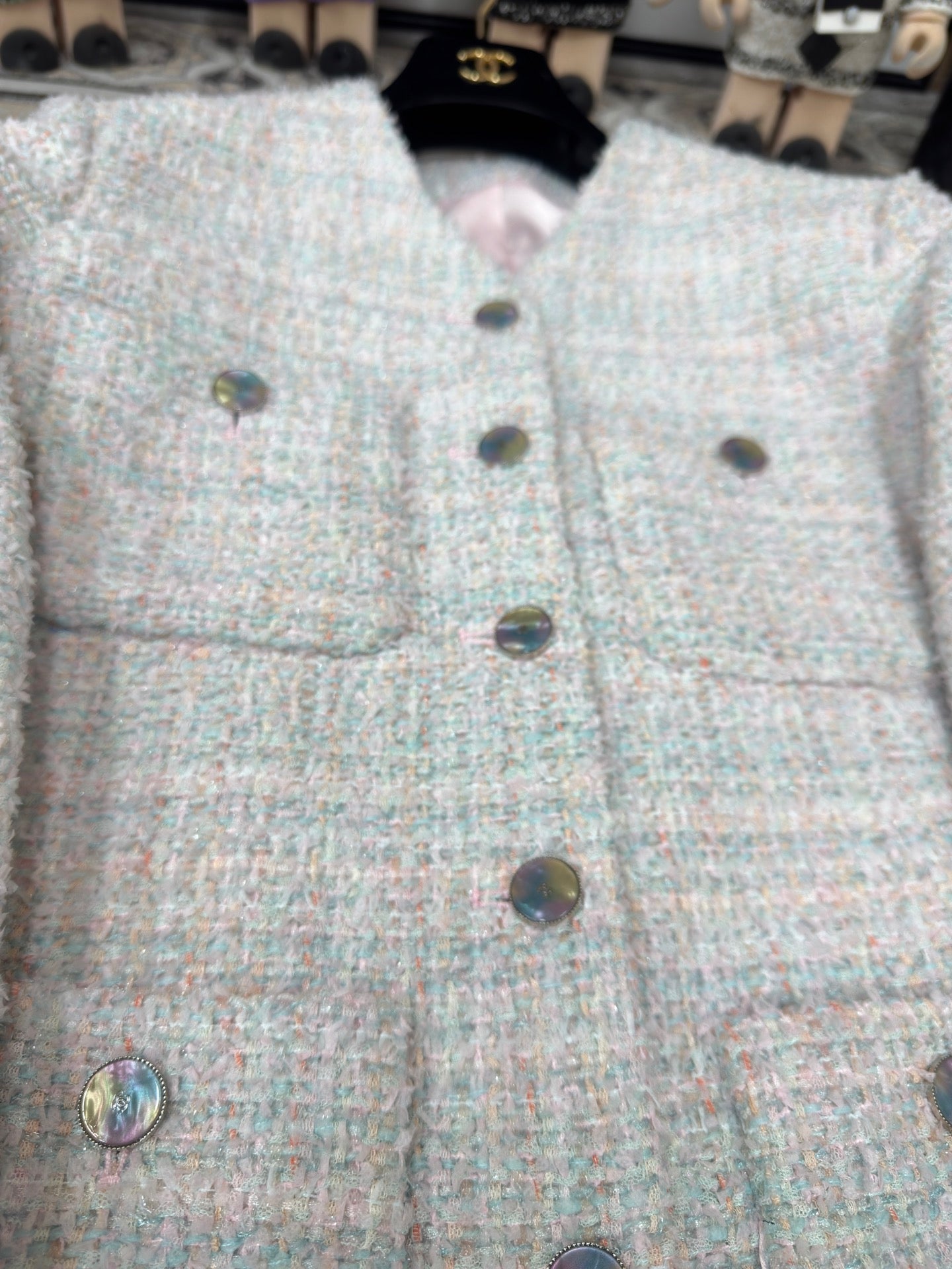 CC Tweed Jacket Blue Pink Polyamide 251913