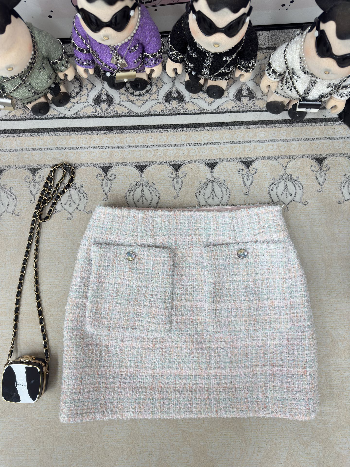 CC Tweed Skirt Blue Pink Polyamide 251912