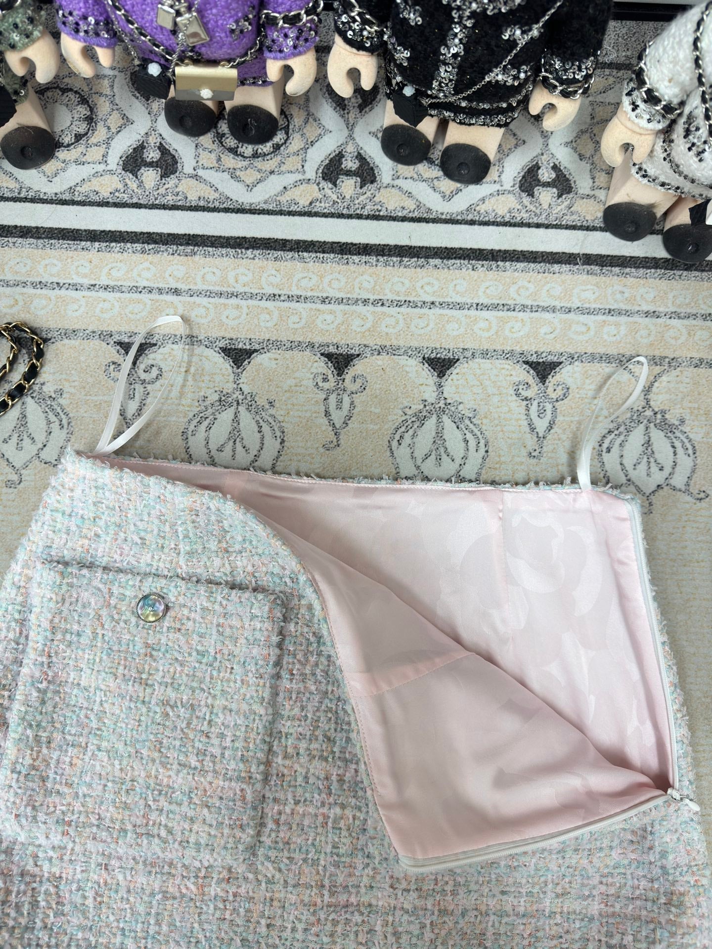 CC Tweed Skirt Blue Pink Polyamide 251912