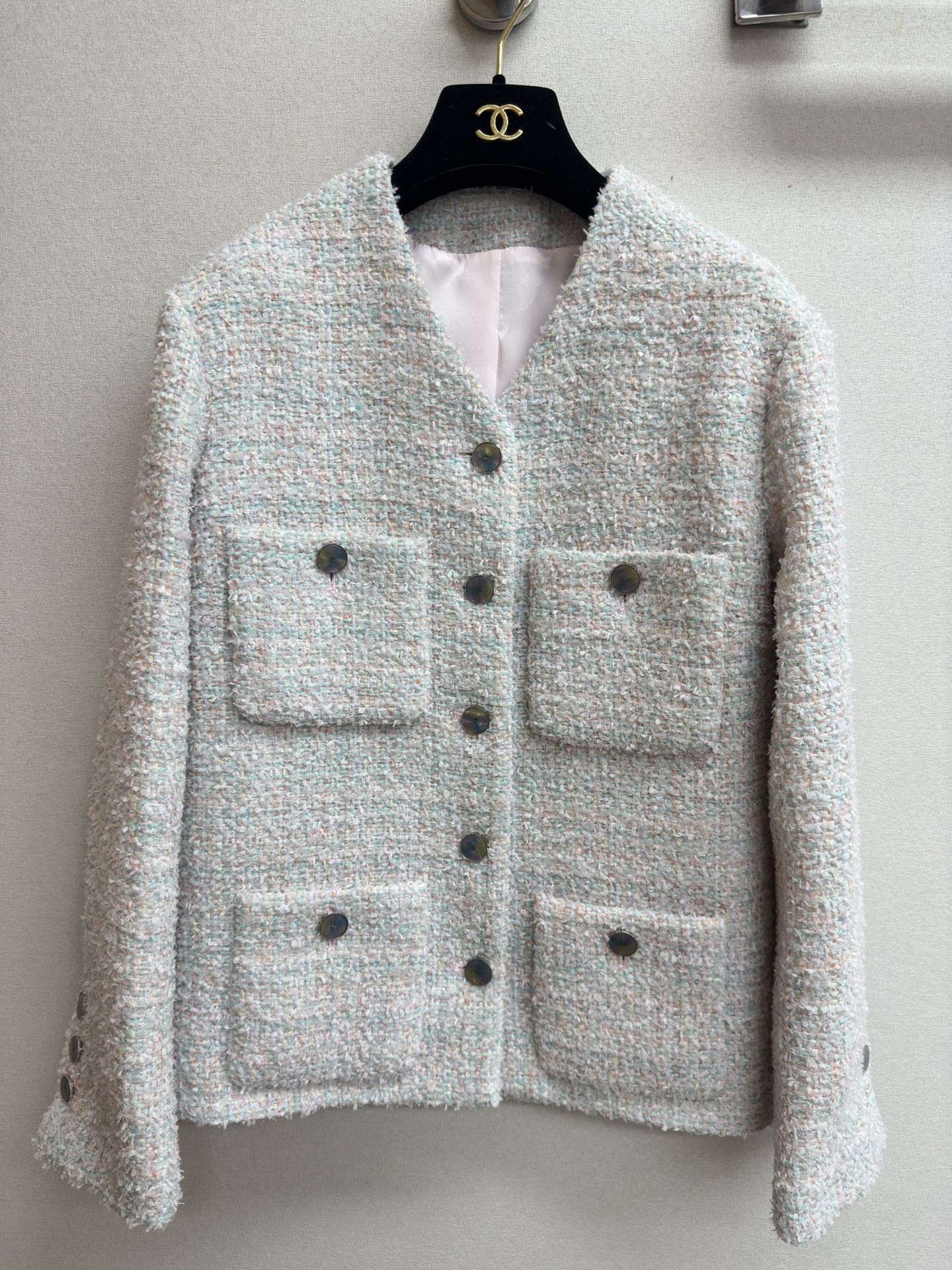 CC Tweed Jacket Blue Pink Polyamide 251913