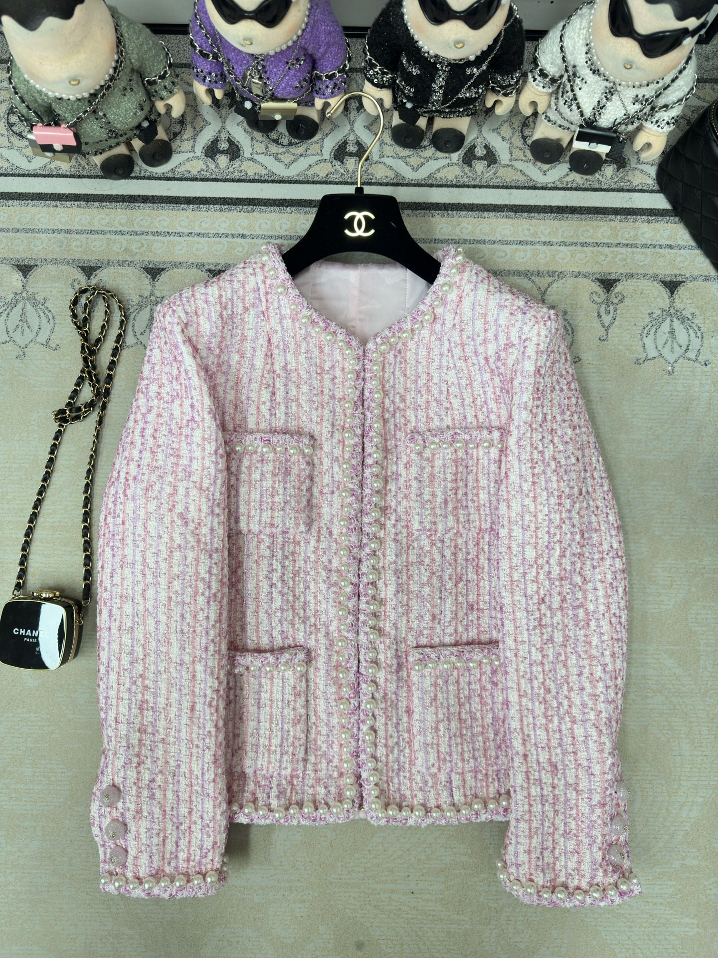 CC Tweed Jacket Pink Cotton Wool 251906