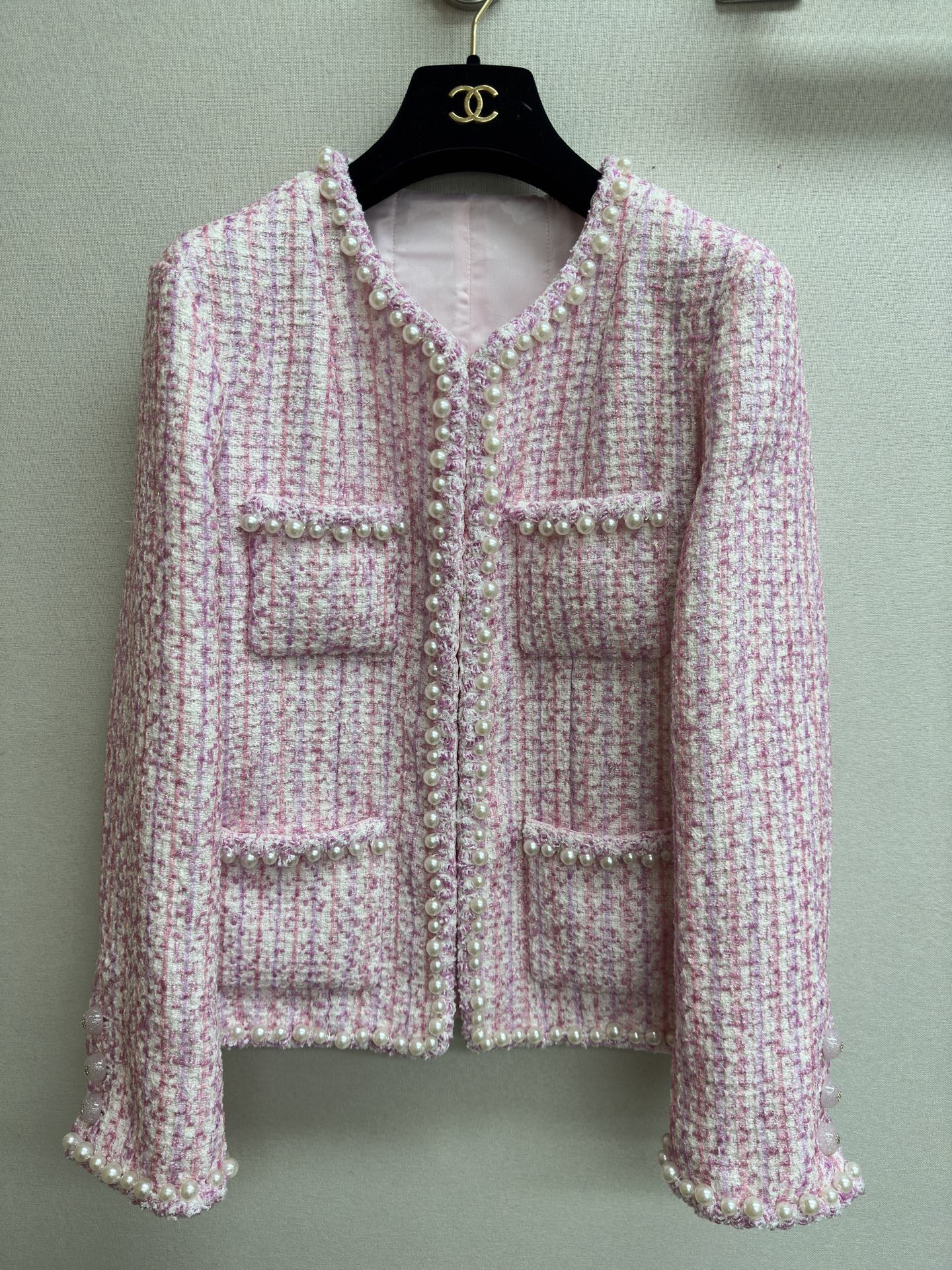 CC Tweed Jacket Pink Cotton Wool 251906