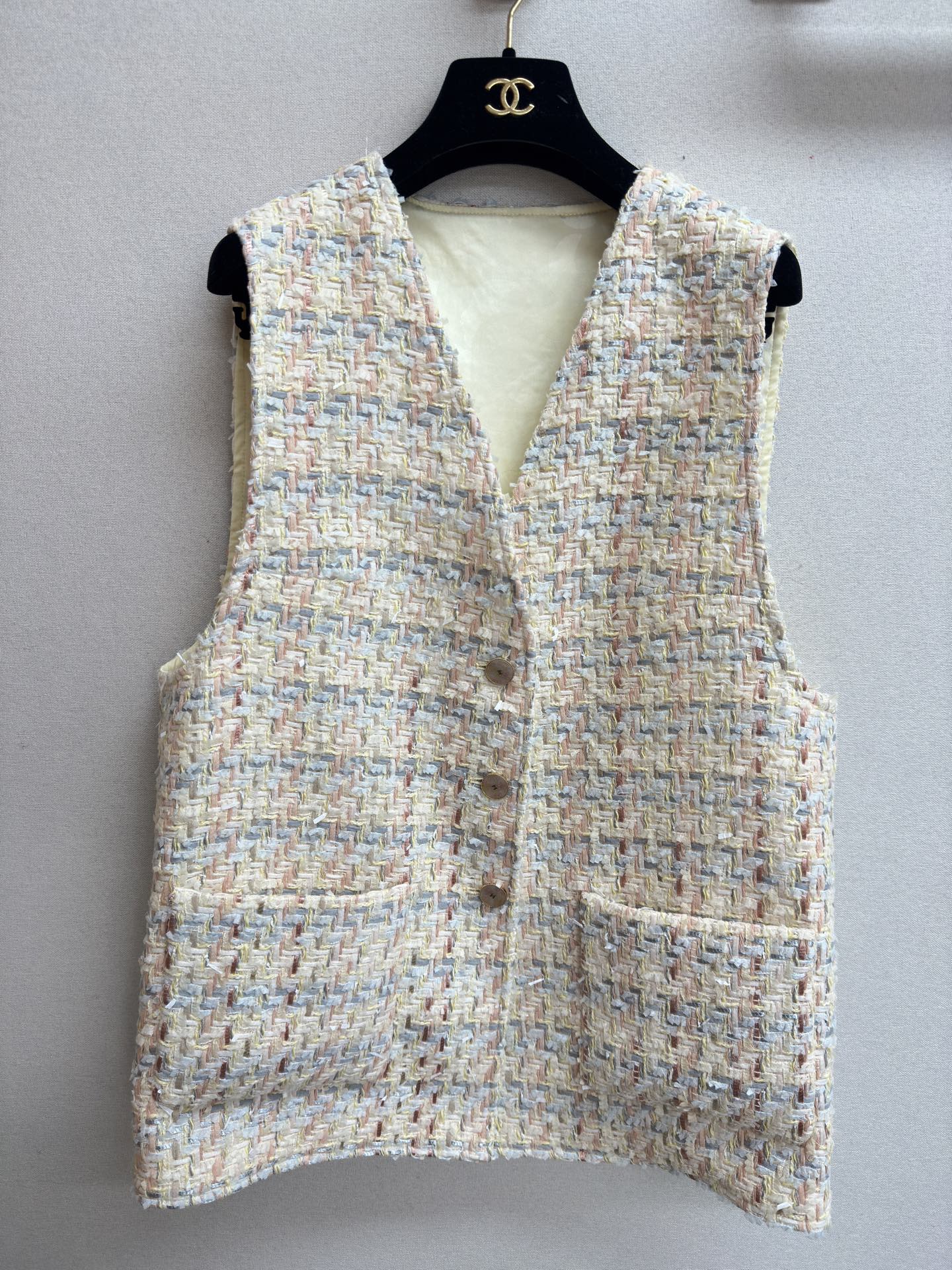 CC Vest Pink Blue Cotton Polyamide 237354