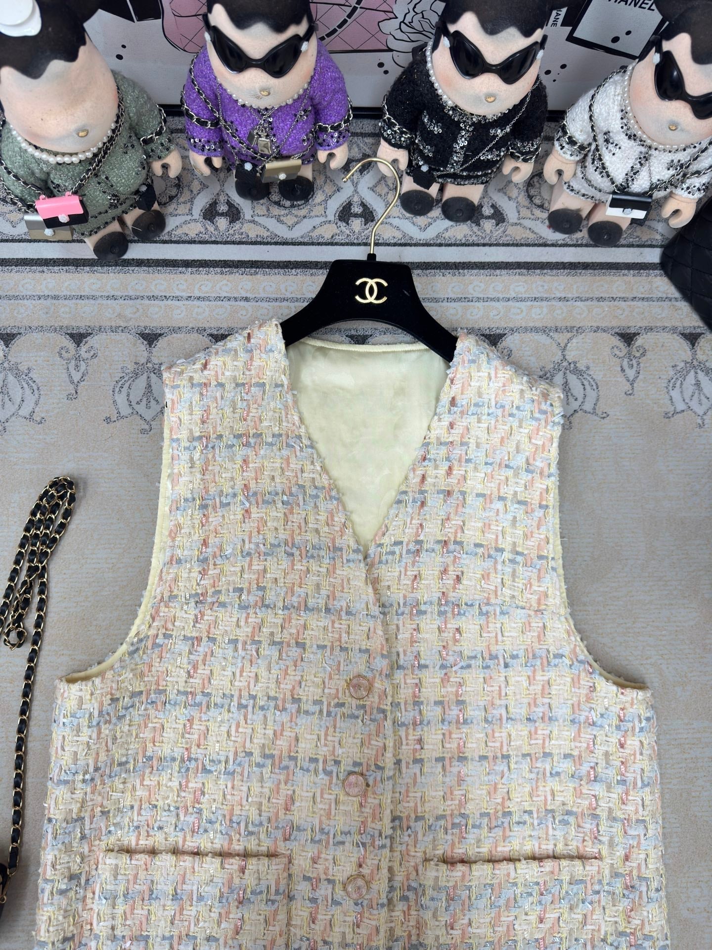 CC Vest Pink Blue Cotton Polyamide 237354