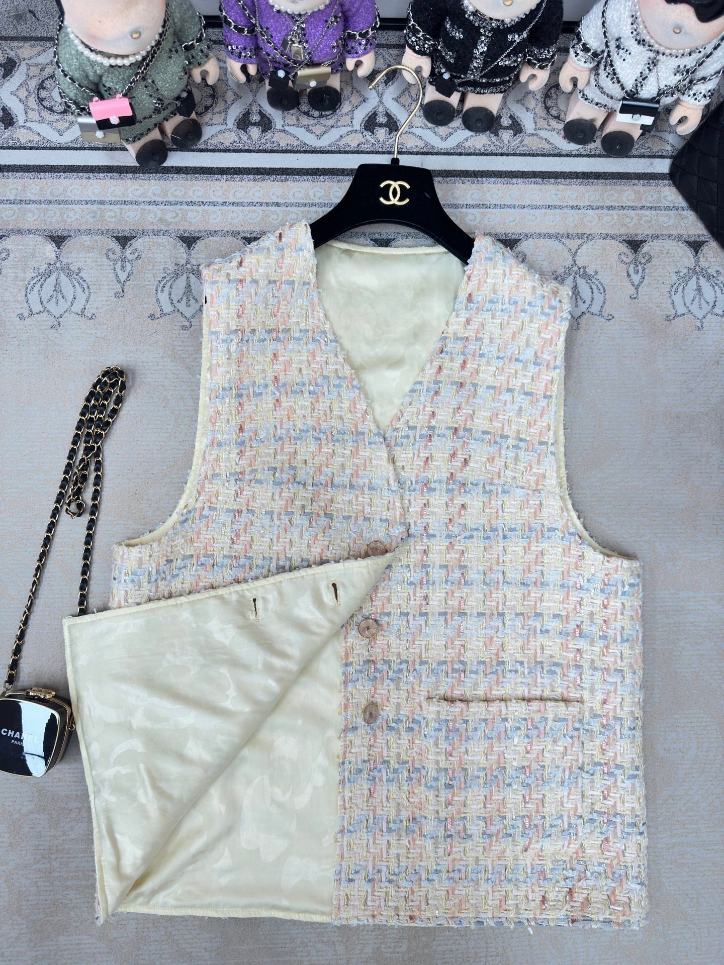 CC Vest Pink Blue Cotton Polyamide 237354