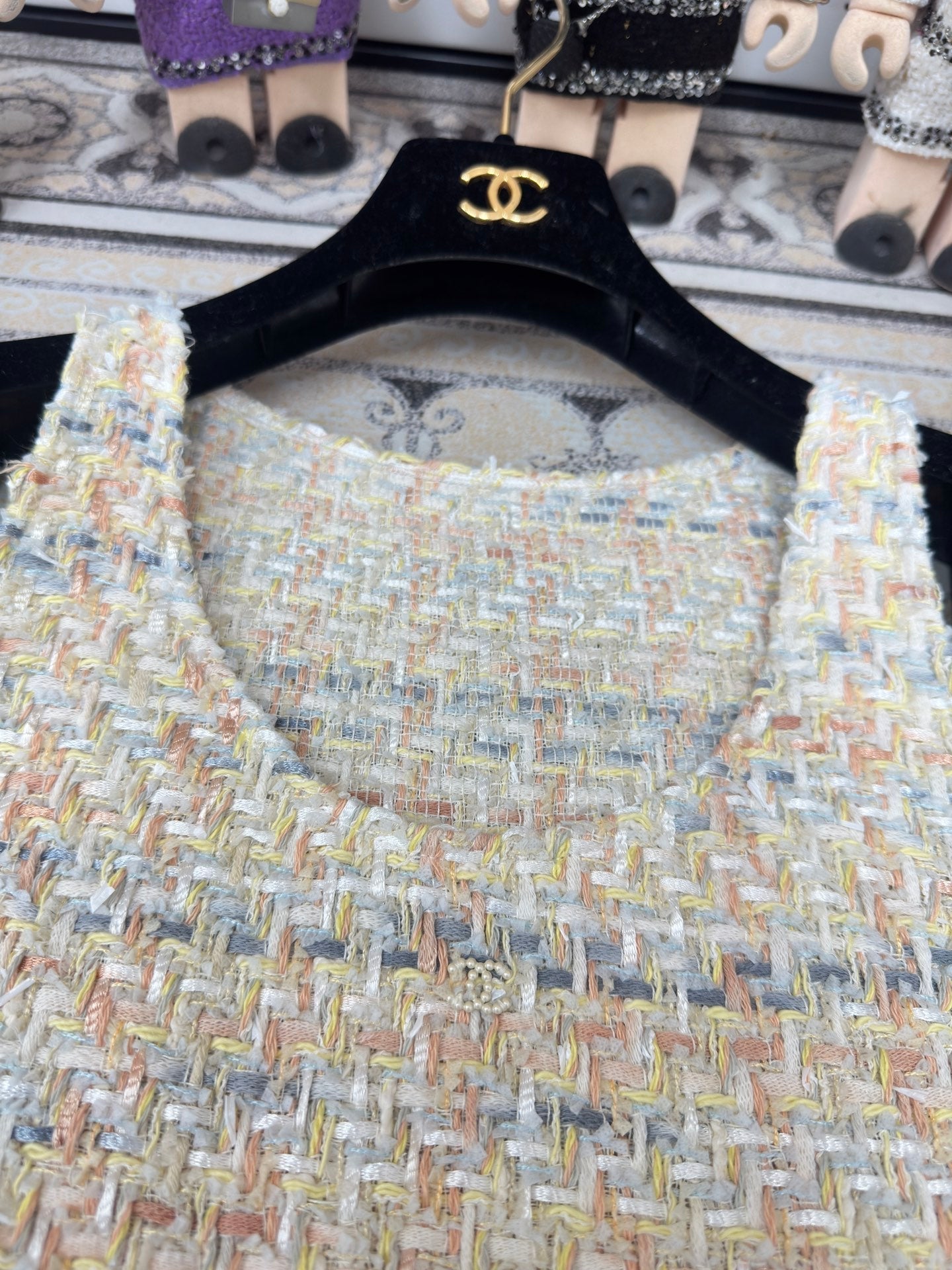 CC Tweed Vest Top Multicolor Cotton Polyamide 251837