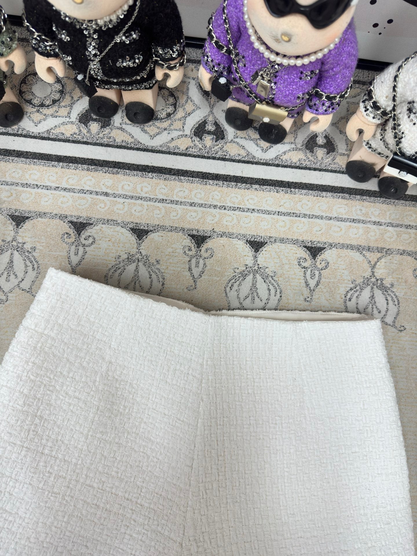 CC Tweed Pants Skirt White Cotton Polyamide 251832