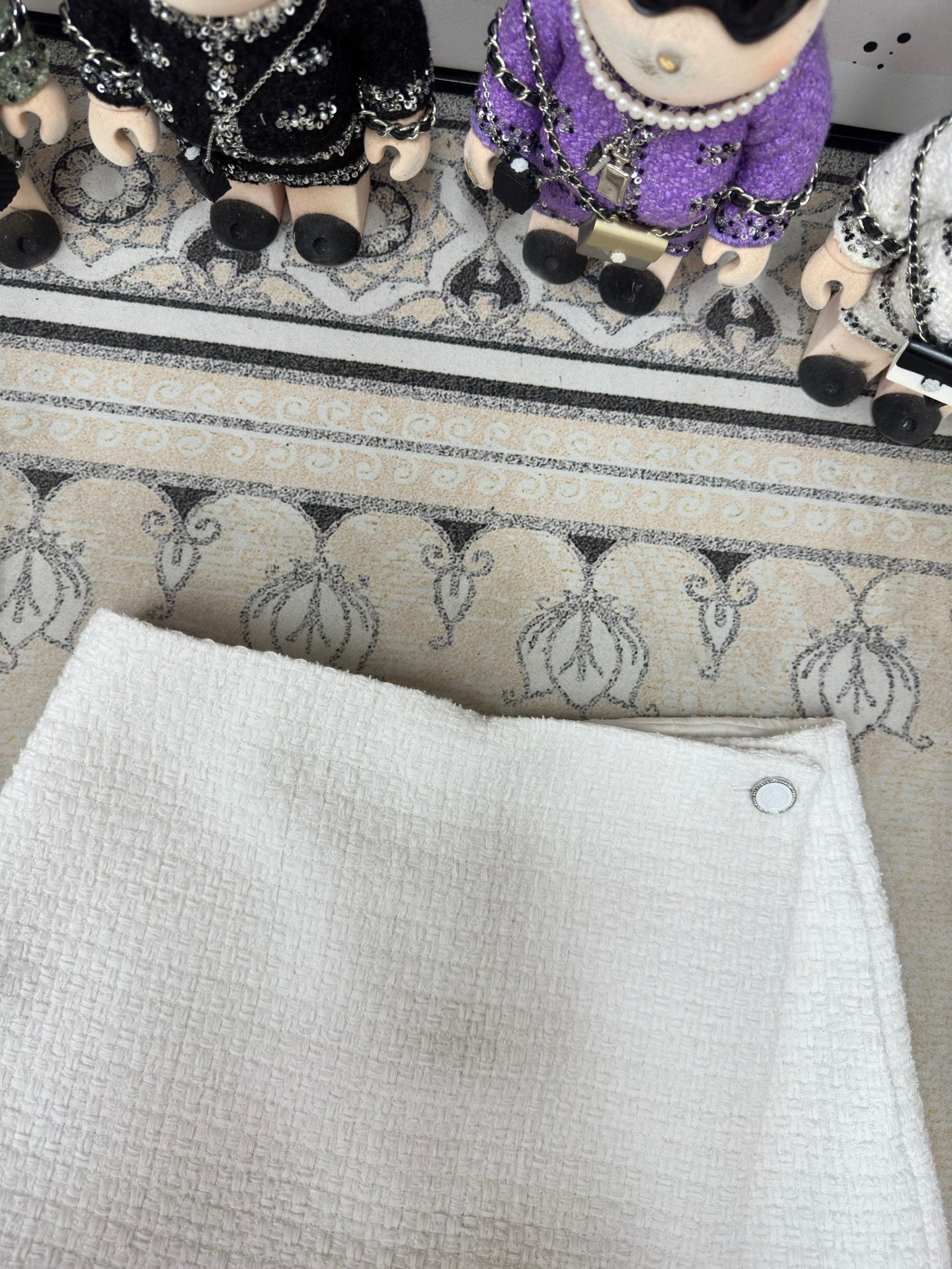 CC Tweed Pants Skirt White Cotton Polyamide 251832