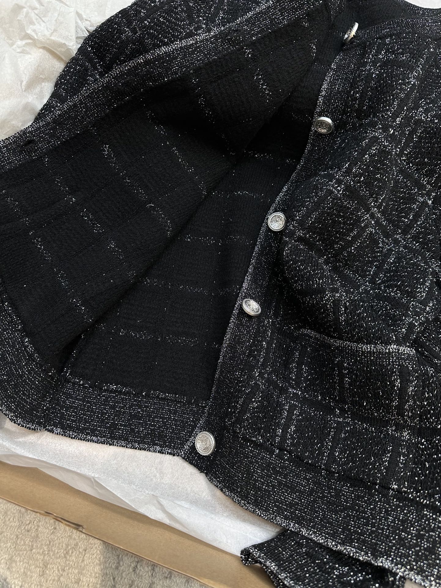 GG 25 Cardigan Black Cotton 0020