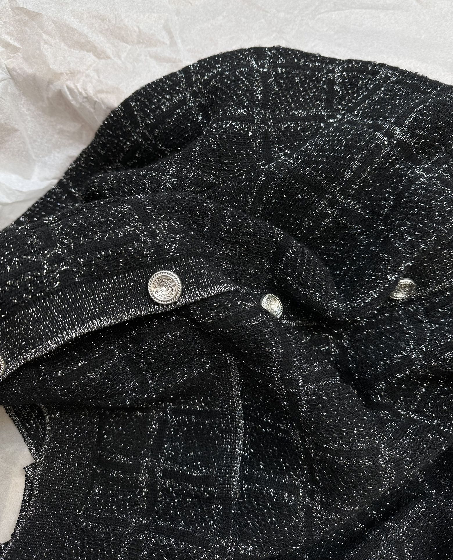 GG 25 Cardigan Black Cotton 0020