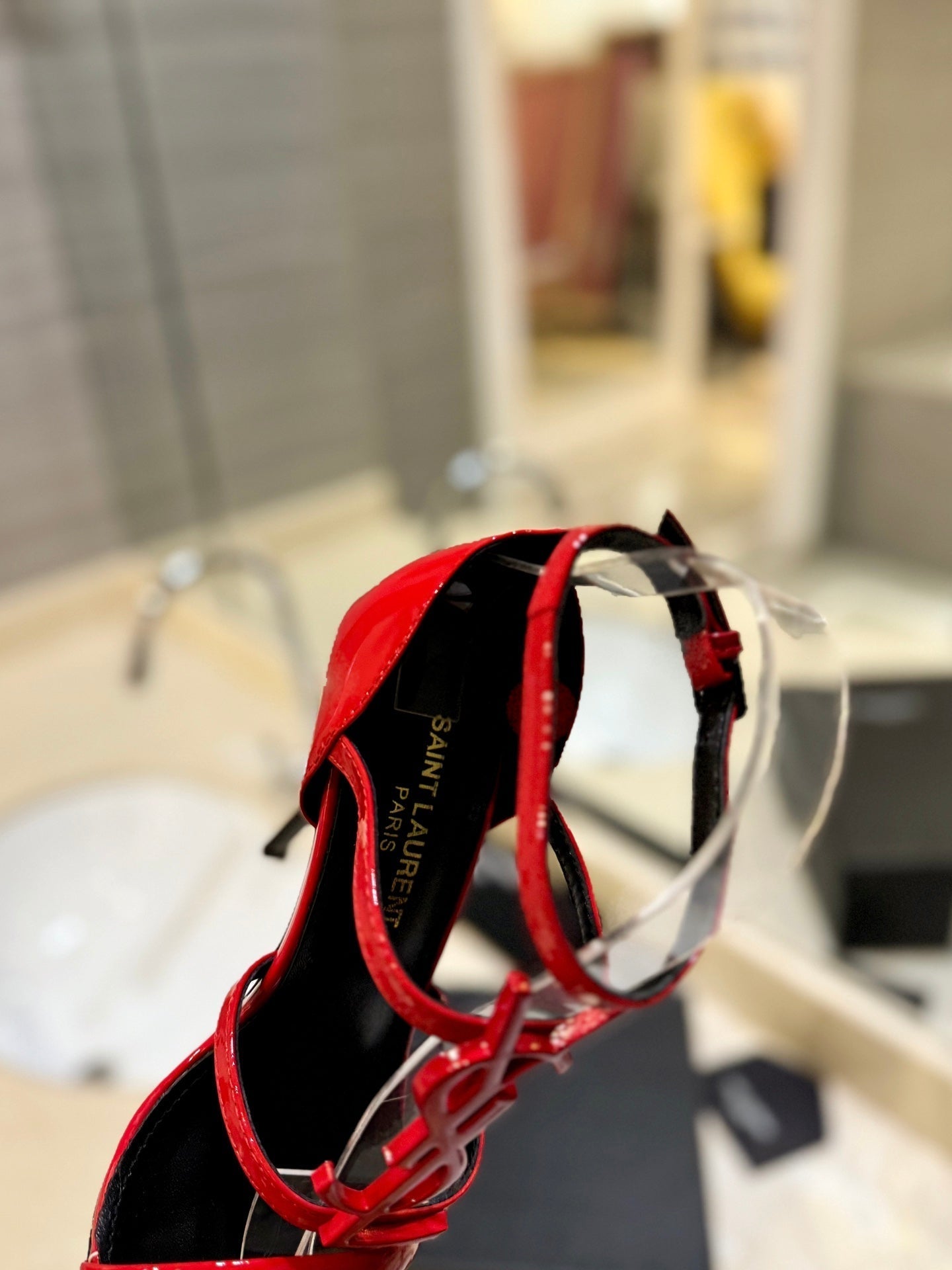 SL CASSANDRA HEELED SANDALS RED CALFSKIN