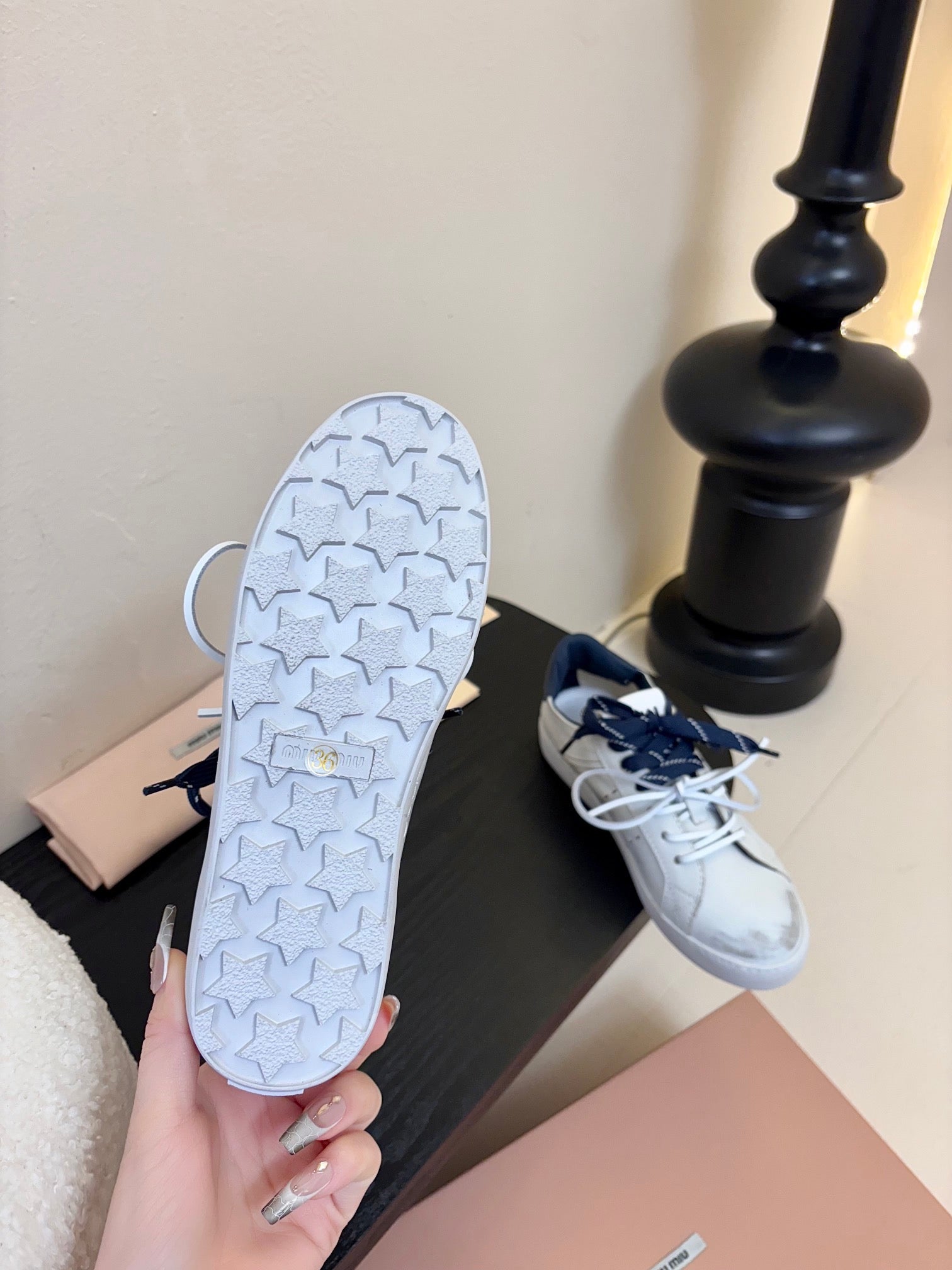 Miu 25C Sneakers White mix Night Blue Leather 235745