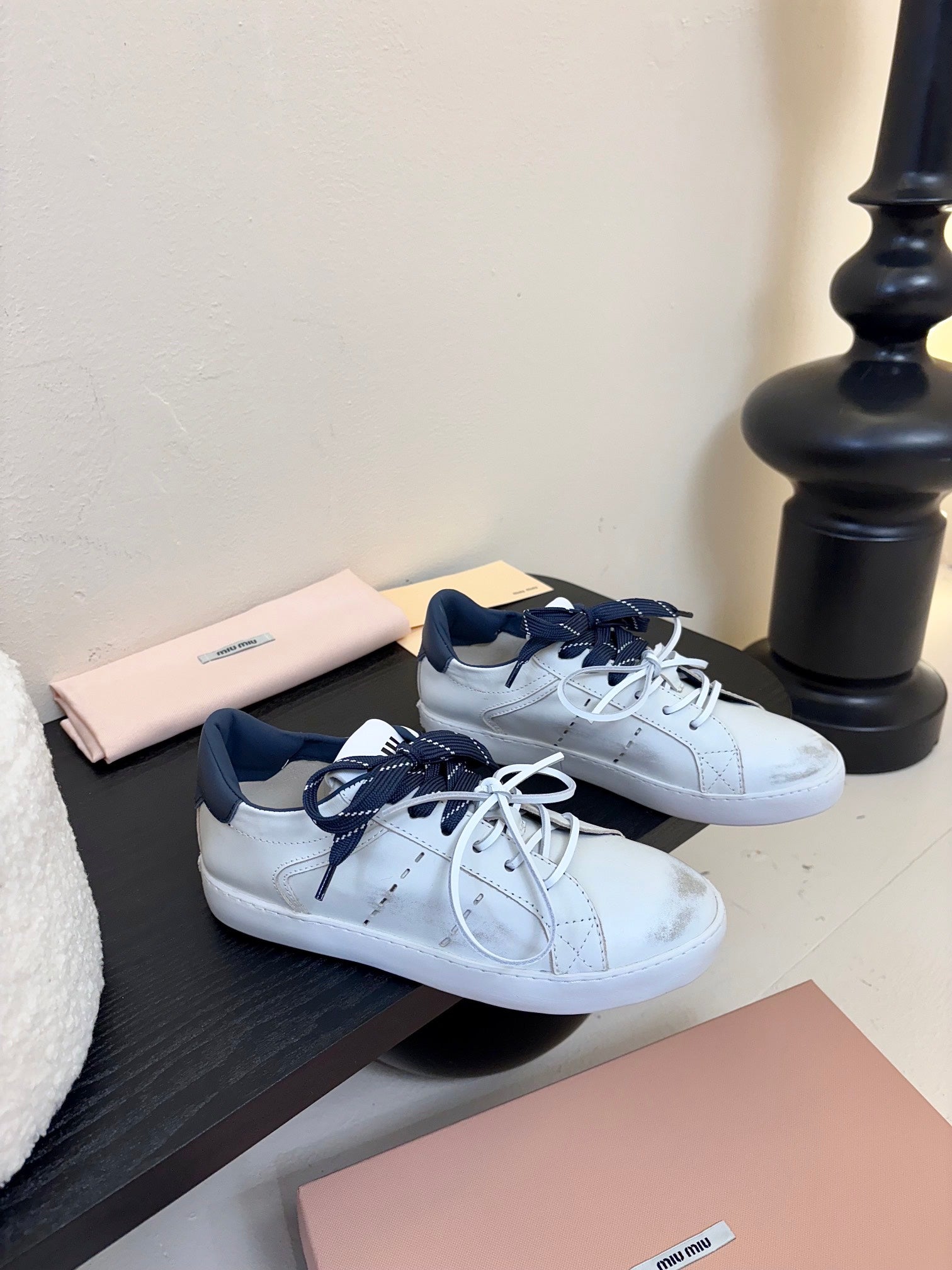 Miu 25C Sneakers White mix Night Blue Leather 235745