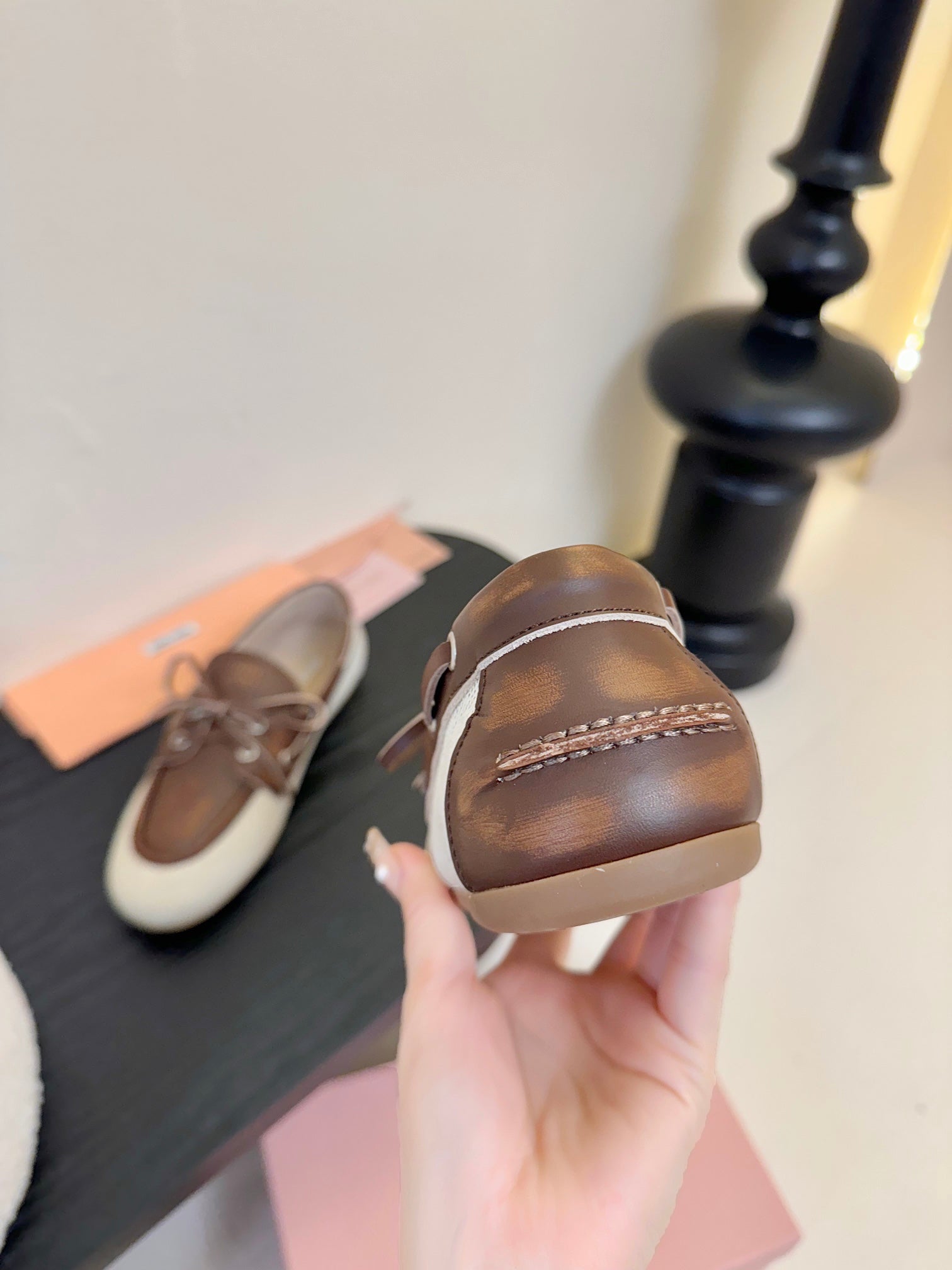 Miu 25C Loafers Brown Leather 235814