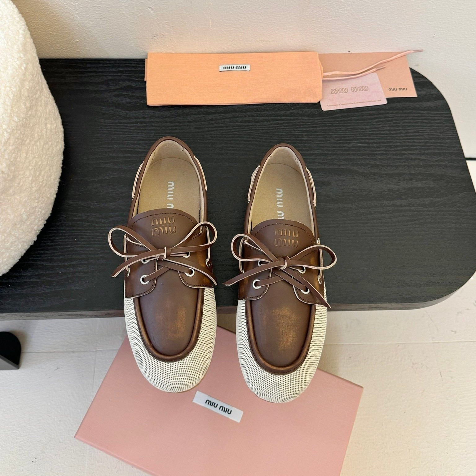 Miu 25C Loafers Brown Leather 235814