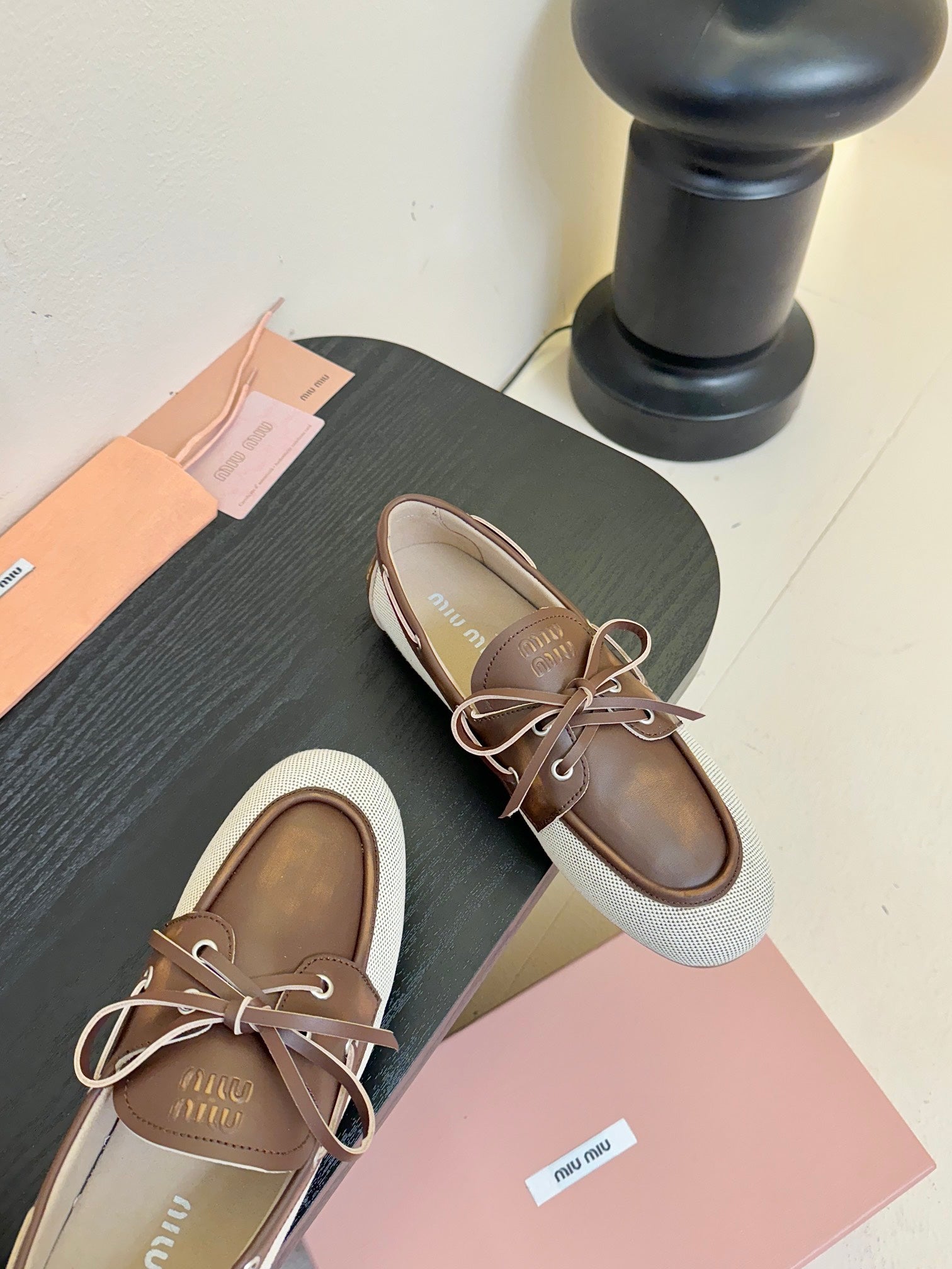 Miu 25C Loafers Brown Leather 235814