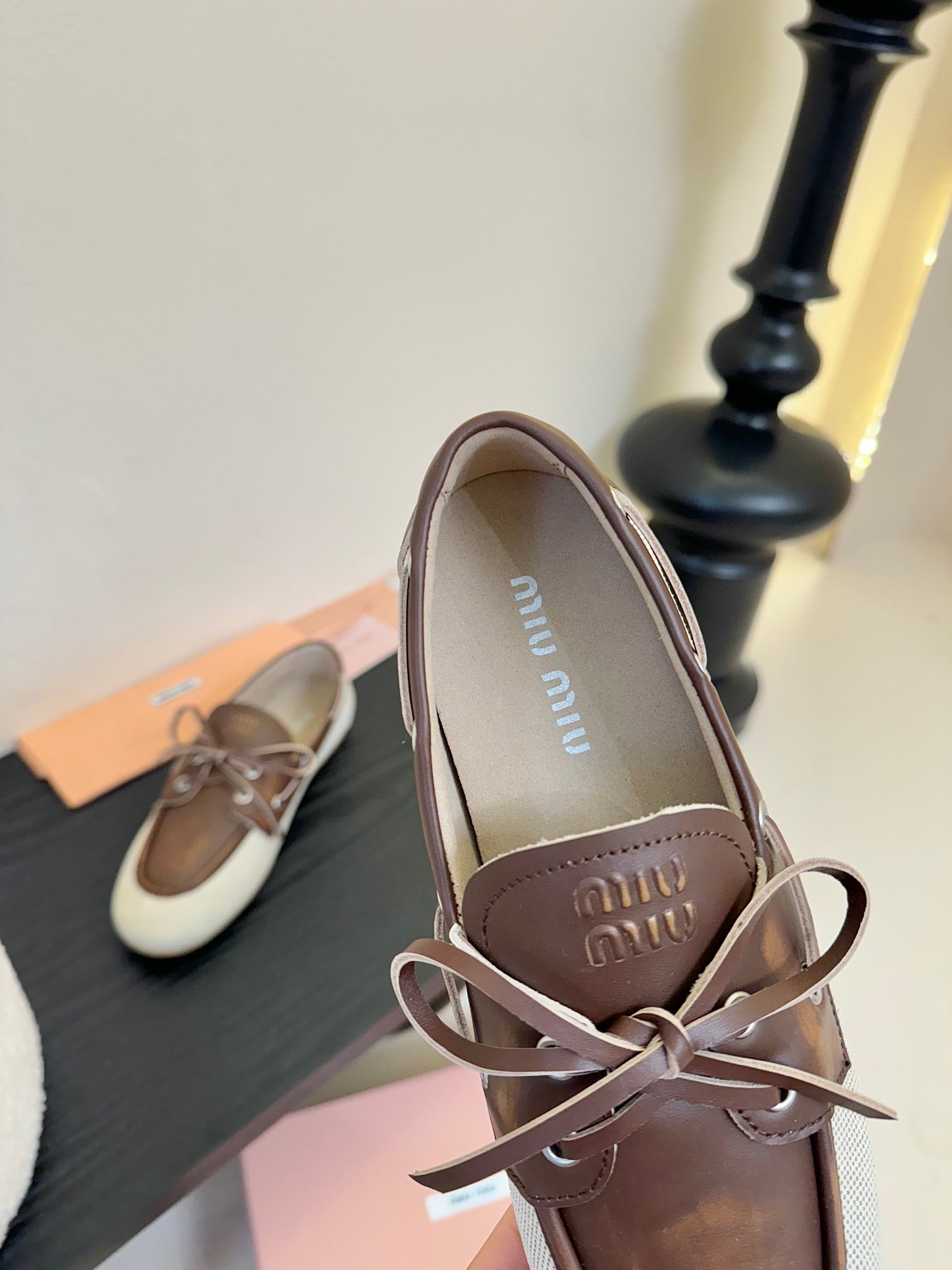 Miu 25C Loafers Brown Leather 235814