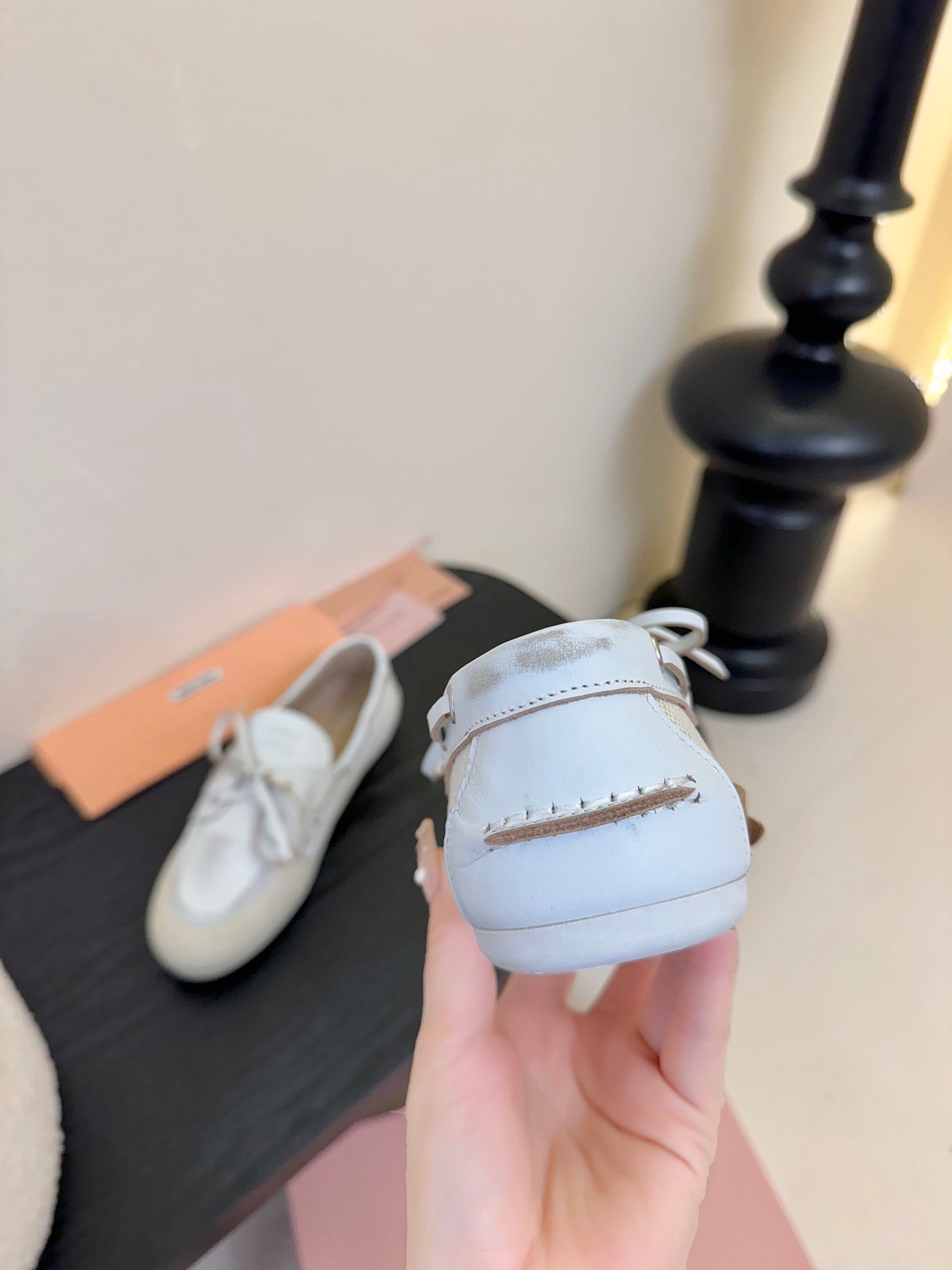 Miu 25C Loafers White Leather 235816