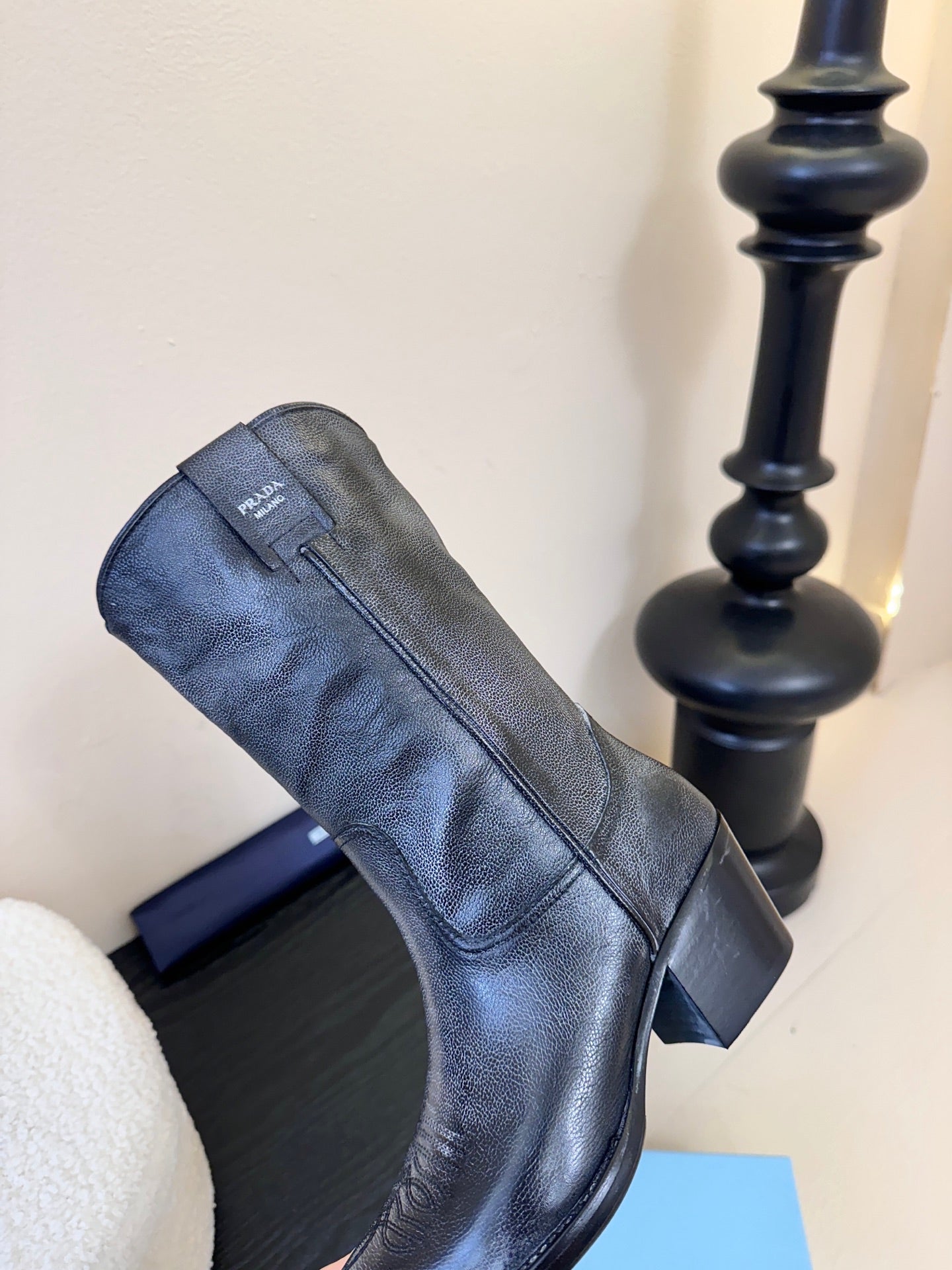 PRA short boots charcoal black leather 478573