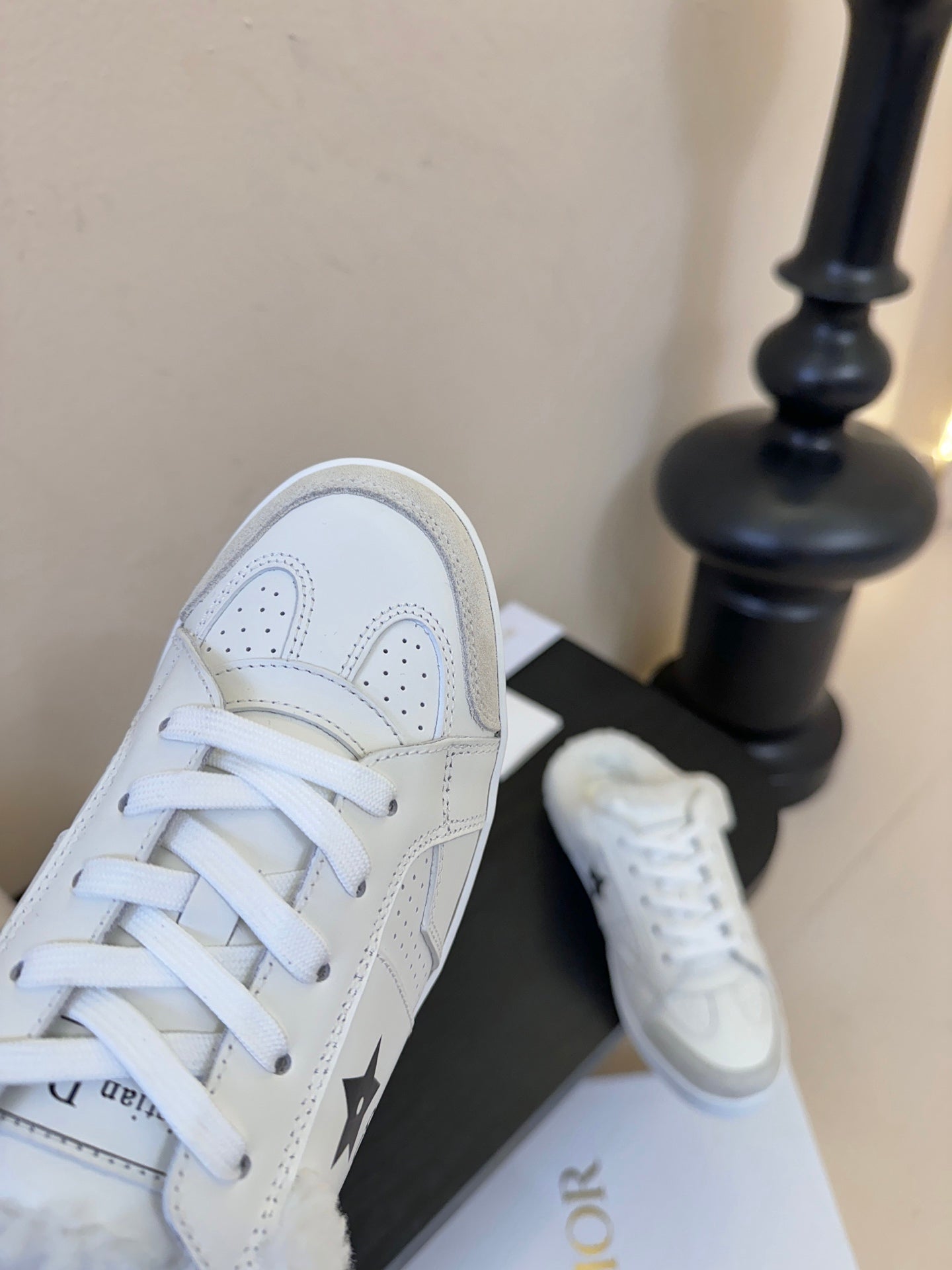 Dior 25 Star Sneaker White Black Suede Cowhide 530613